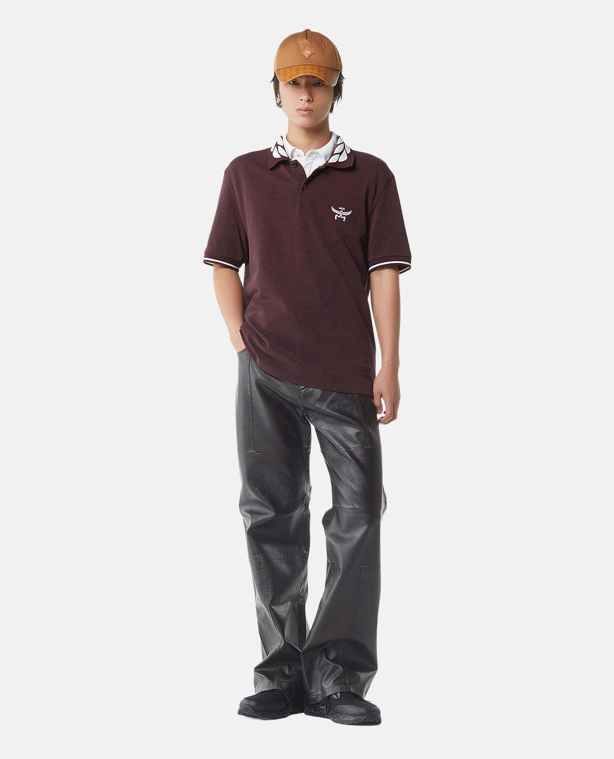 Áo polo cotton piqué phối logo Laurel