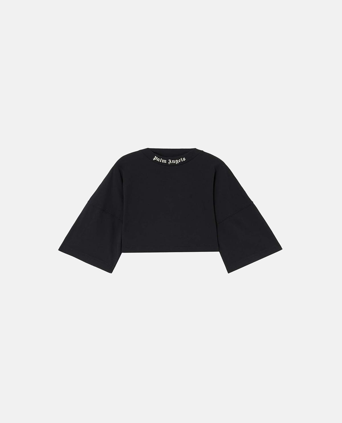 Áo thun dáng crop phối logo curved