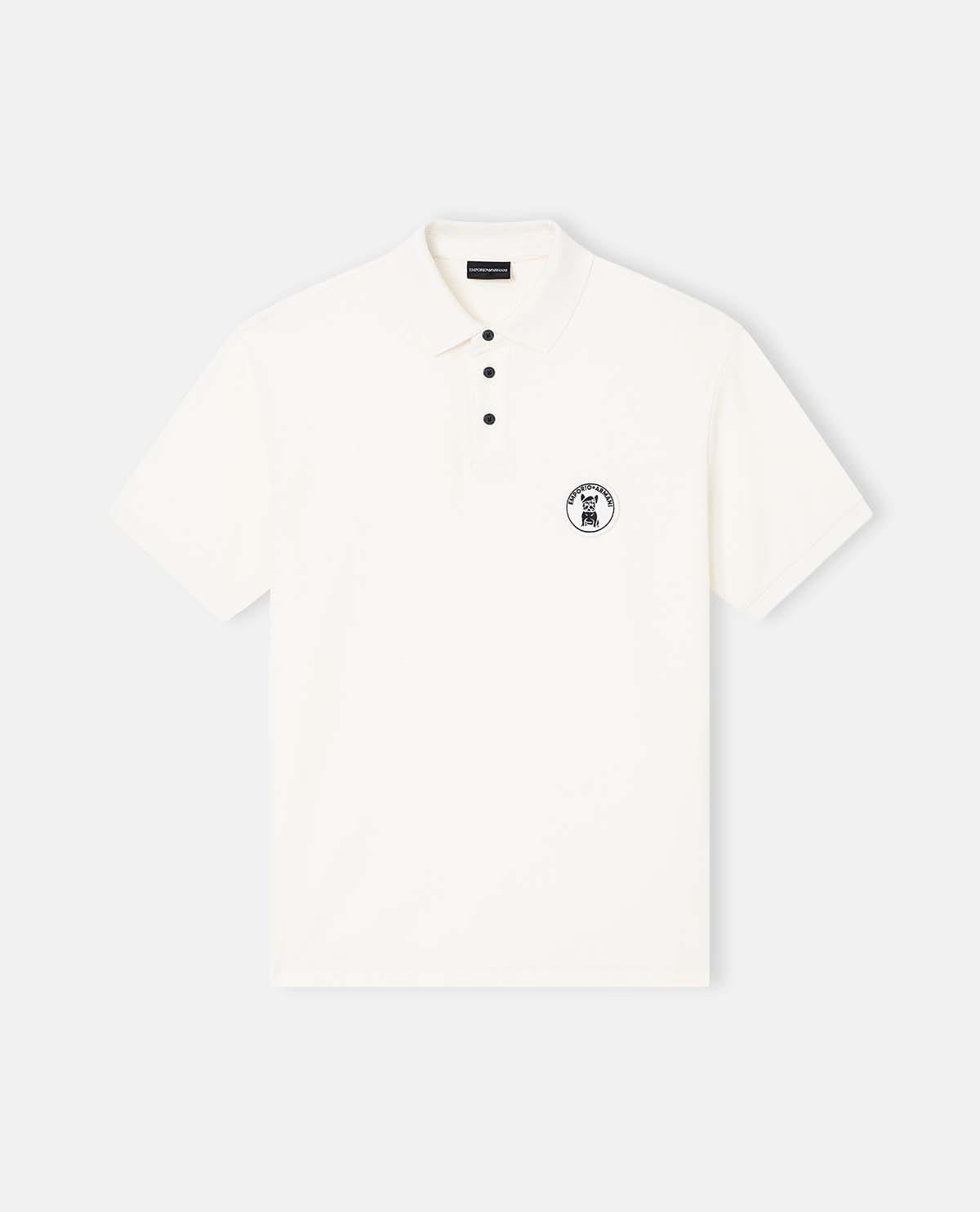 Áo polo piqué phối patch bulldog
