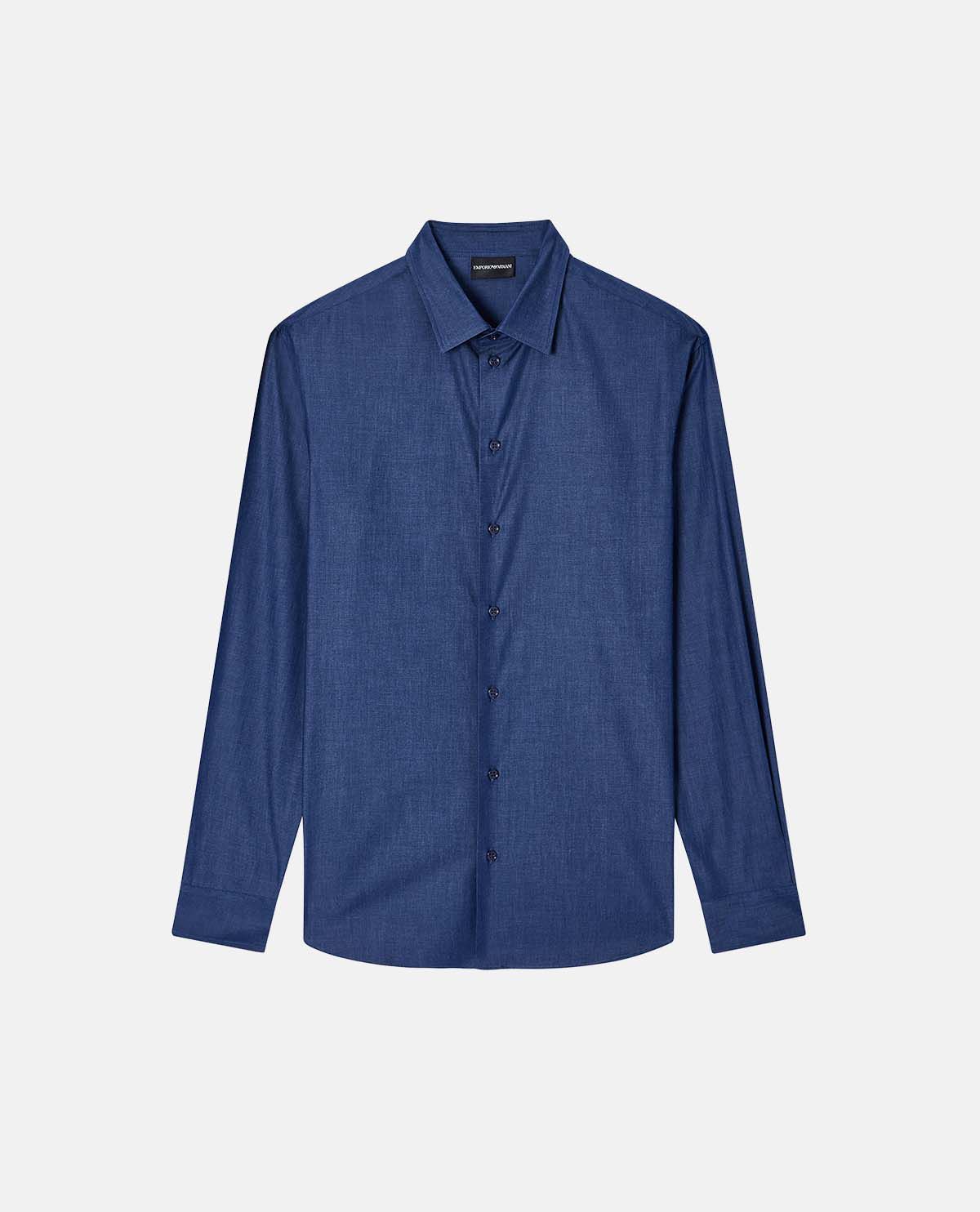 Áo sơ mi tay dài hiệu ứng denim