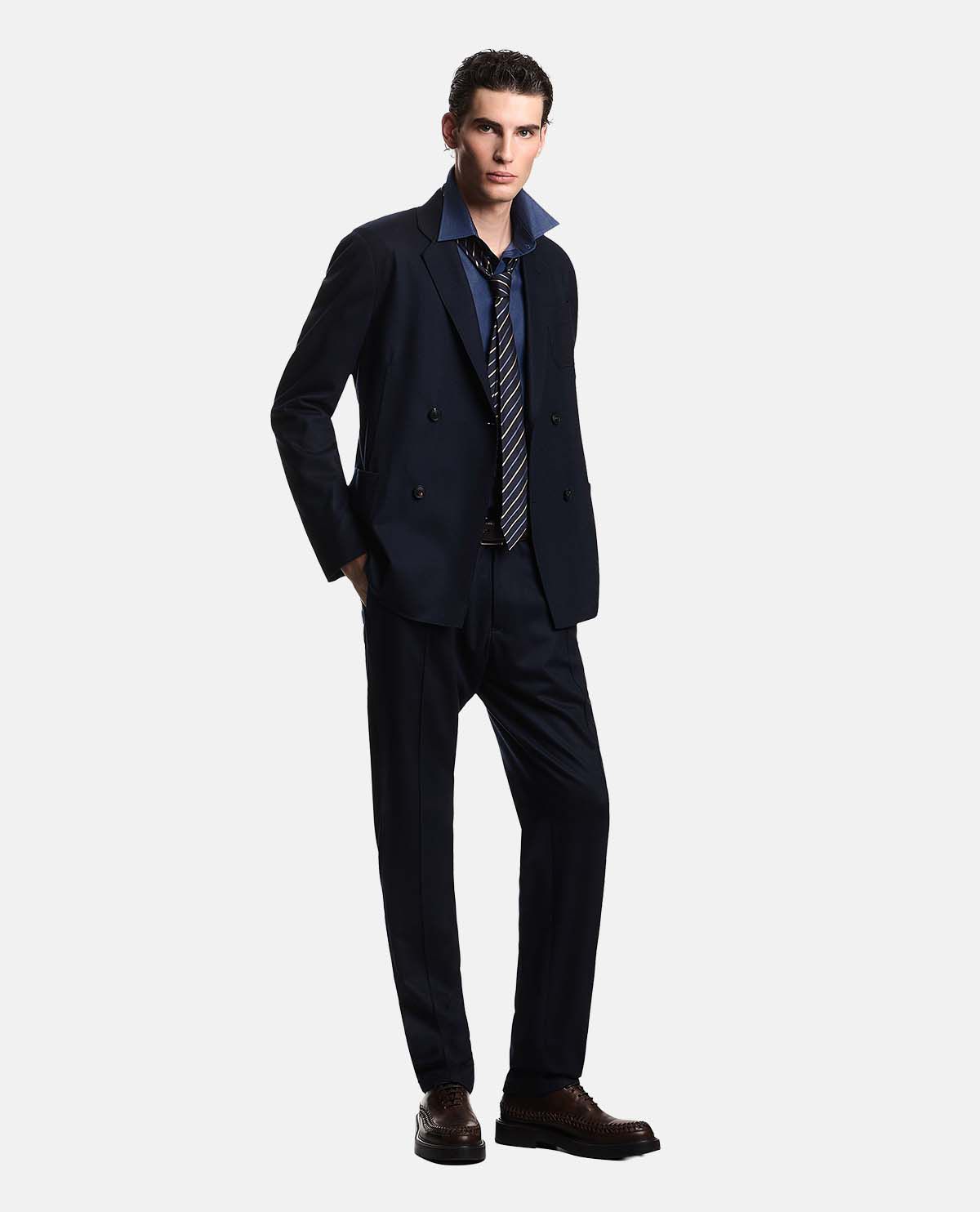 Áo sơ mi tay dài hiệu ứng denim