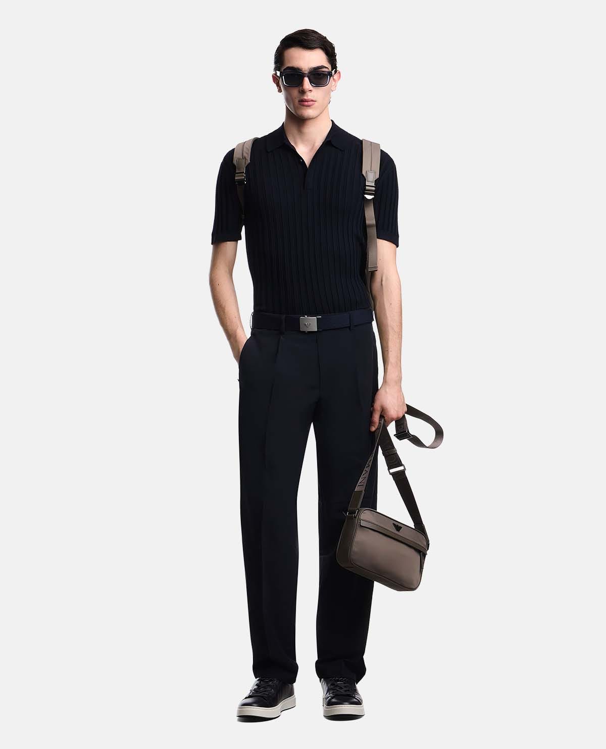Áo len tay ngắn dệt jacquard