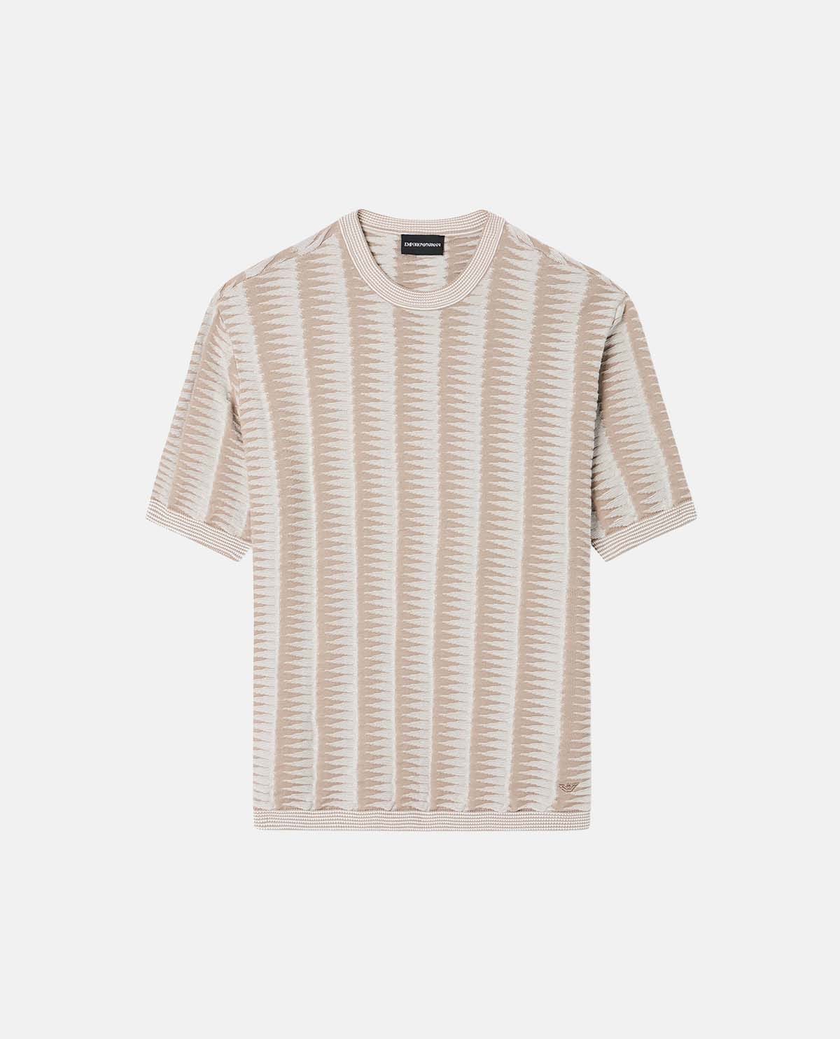 Áo len tay ngắn dệt jacquard