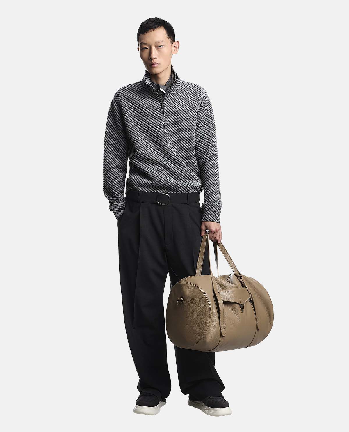 Áo nỉ khóa kéo họa tiết Icon jacquard