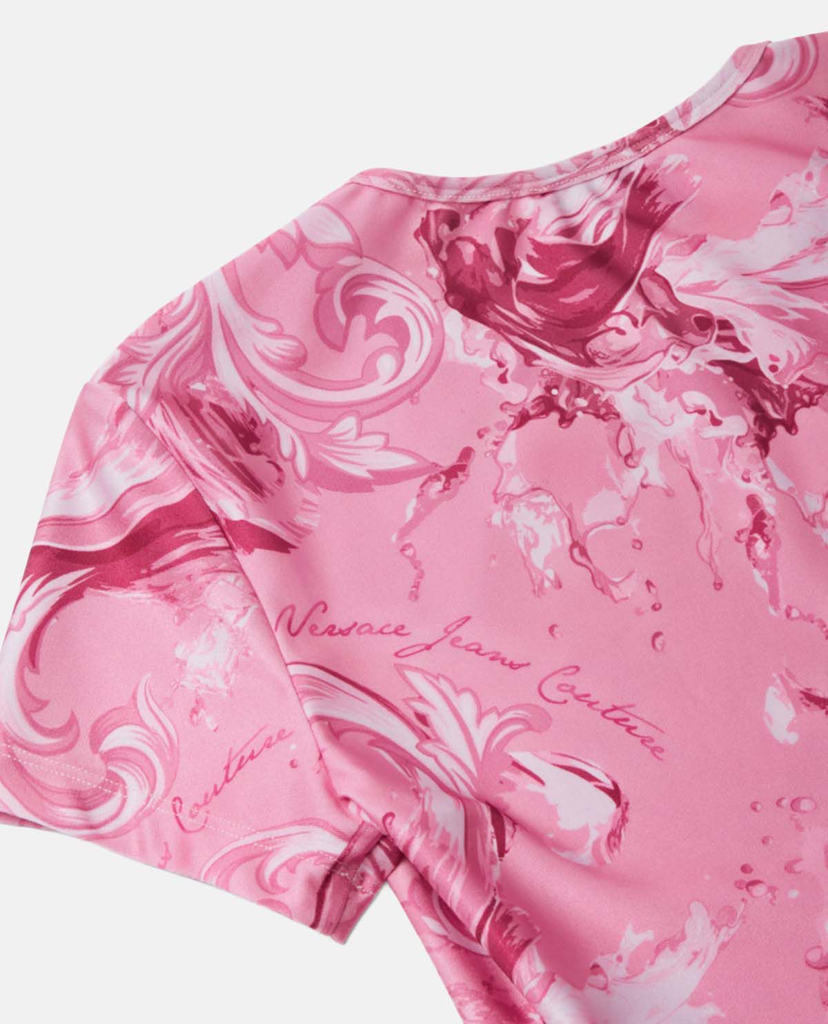 Áo thun dáng crop Wave Couture