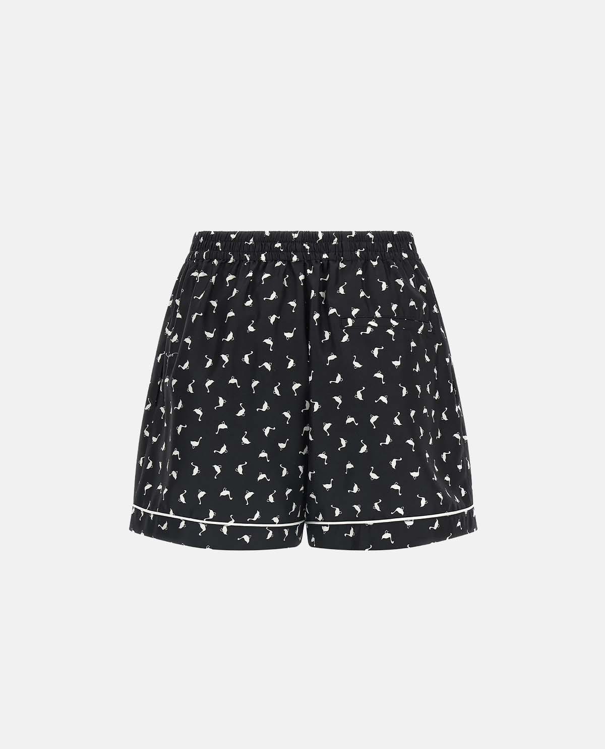 Quần short lụa họa tiết ngỗng
