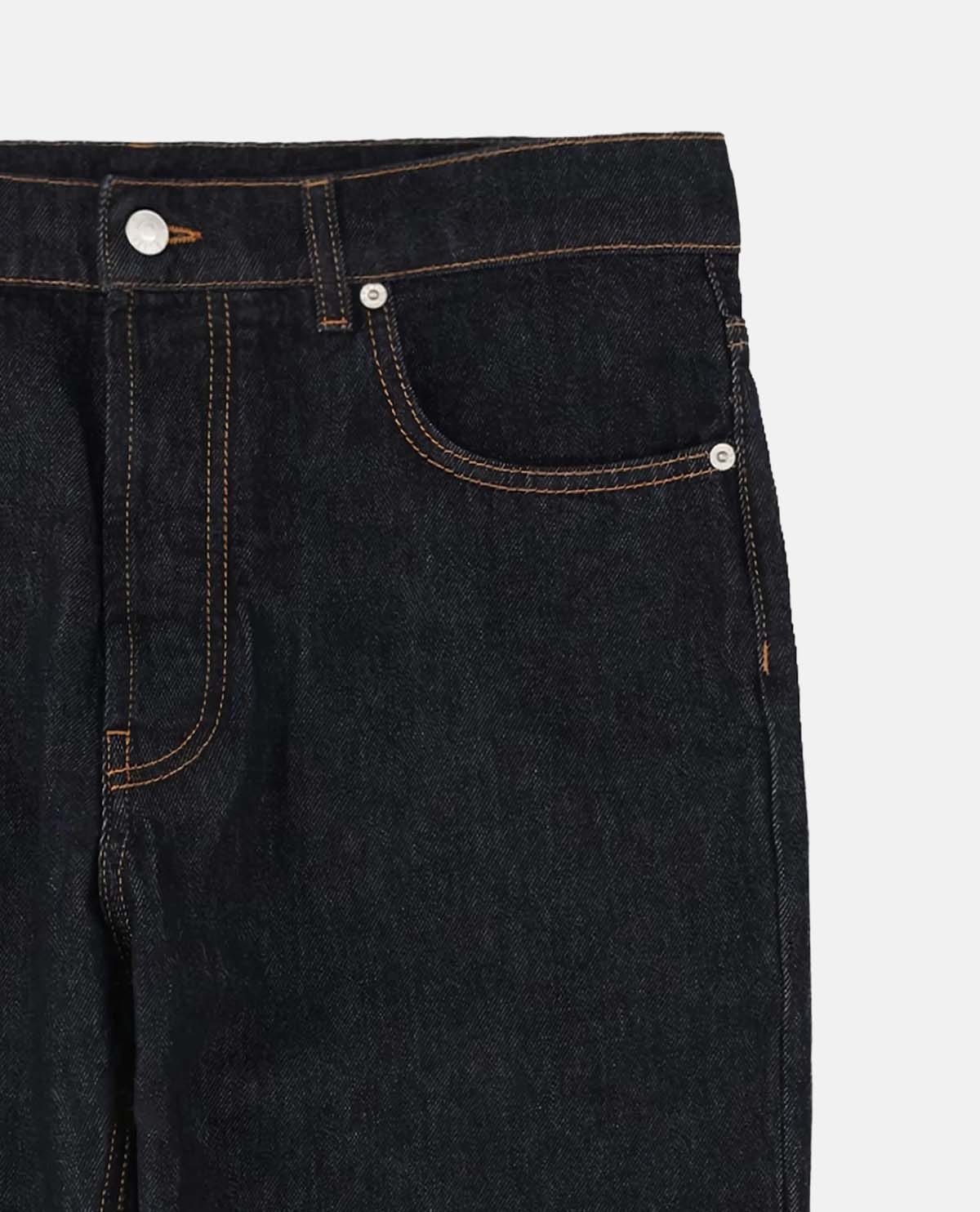 Quần denim dài phối logo