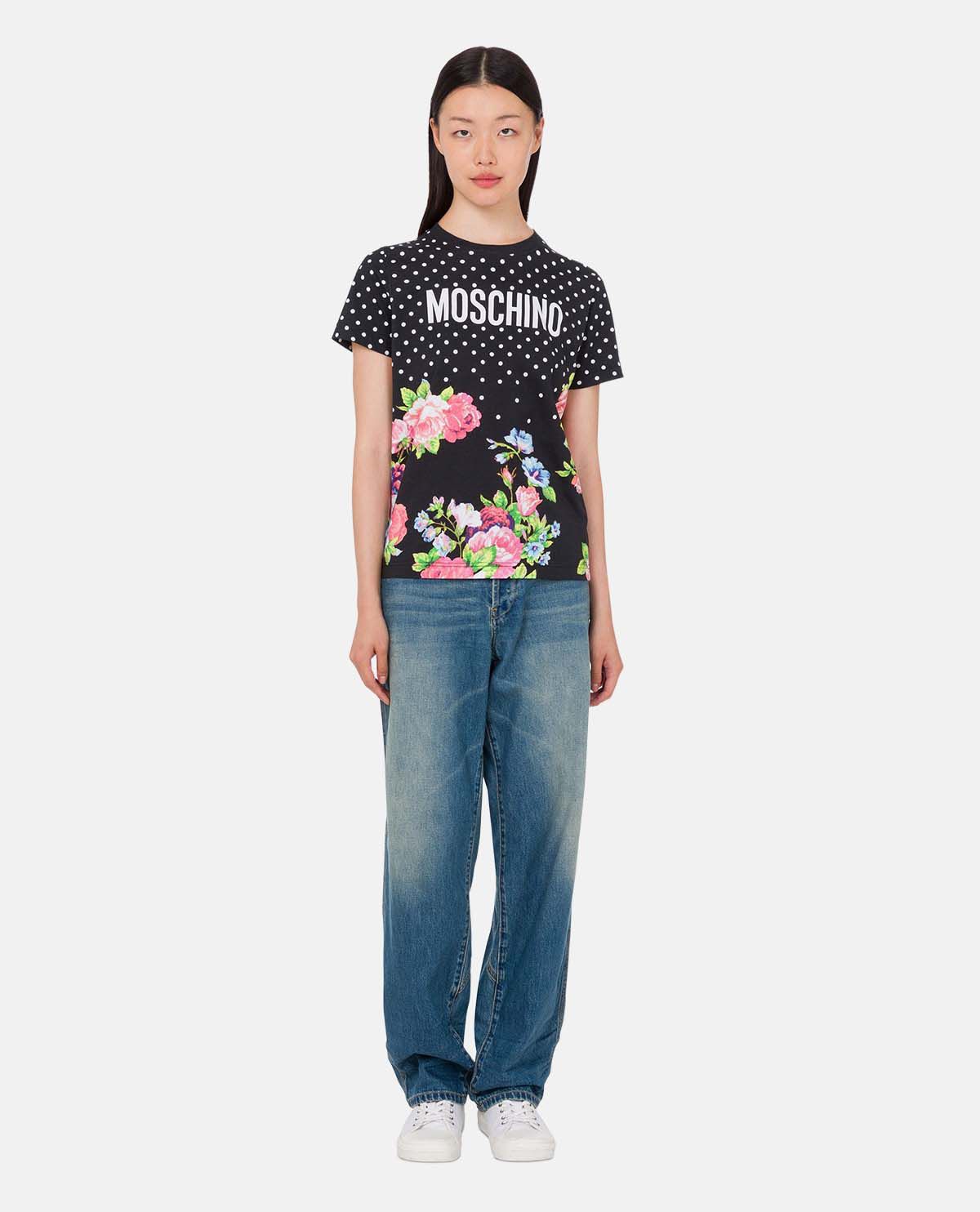 Áo thun cotton jersey hữu cơ in họa tiết