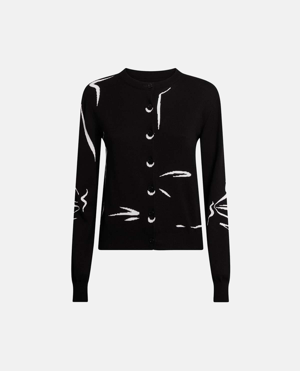 Áo cardigan tay dài dệt họa tiết