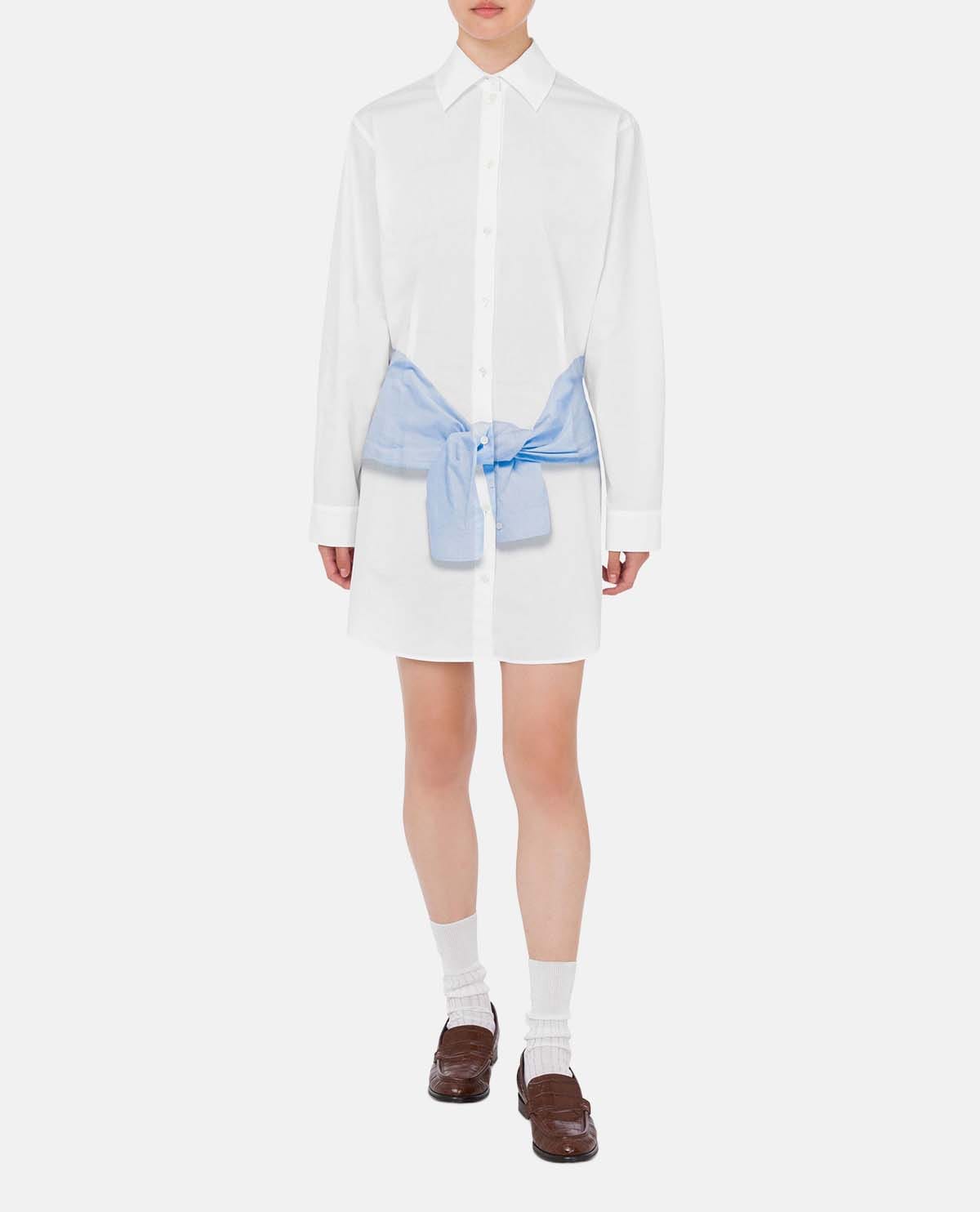 Đầm sơ mi cotton poplin in họa tiết