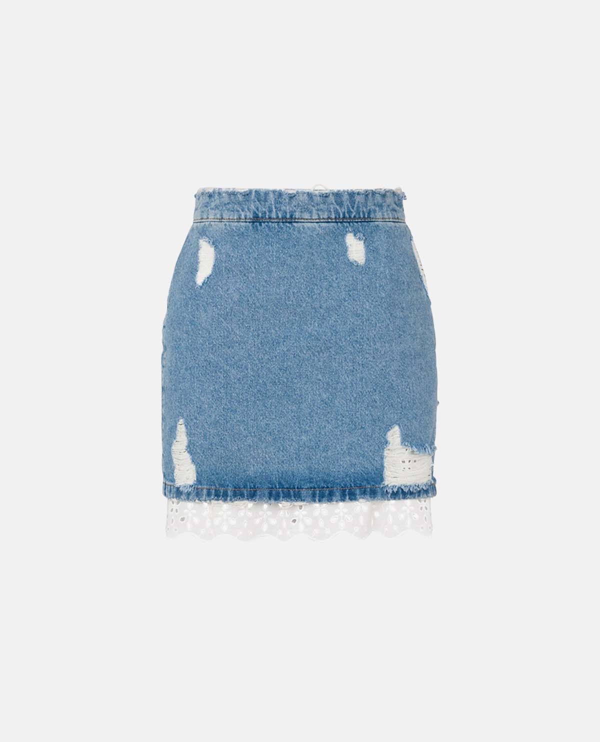 Chân váy mini cotton denim