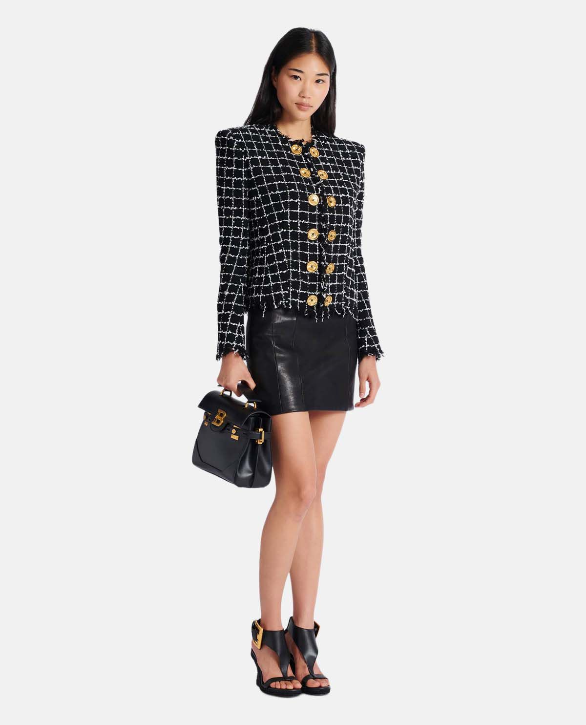 Áo khoác tweed dáng crop