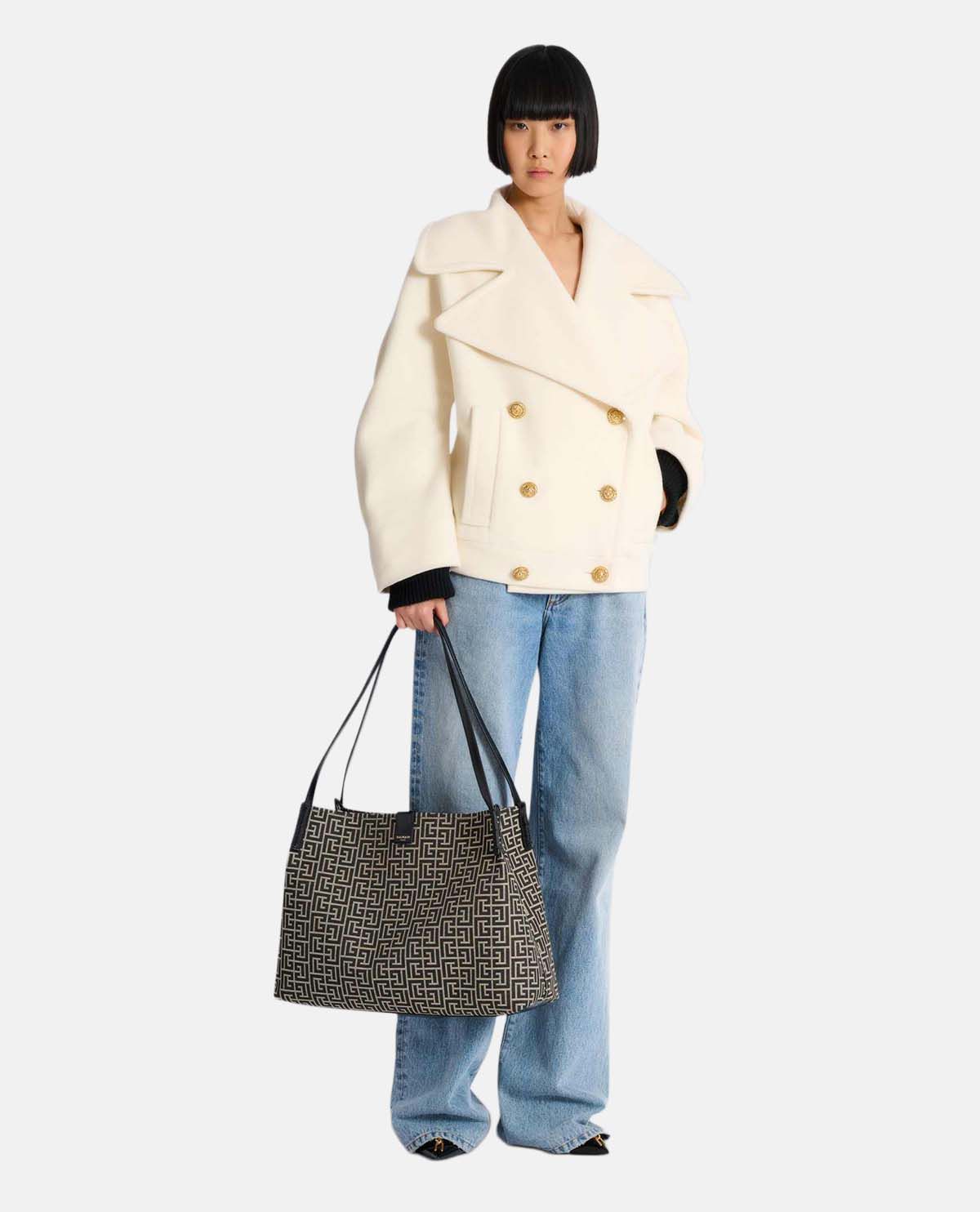 Túi shopper Release cỡ trung họa tiết monogram