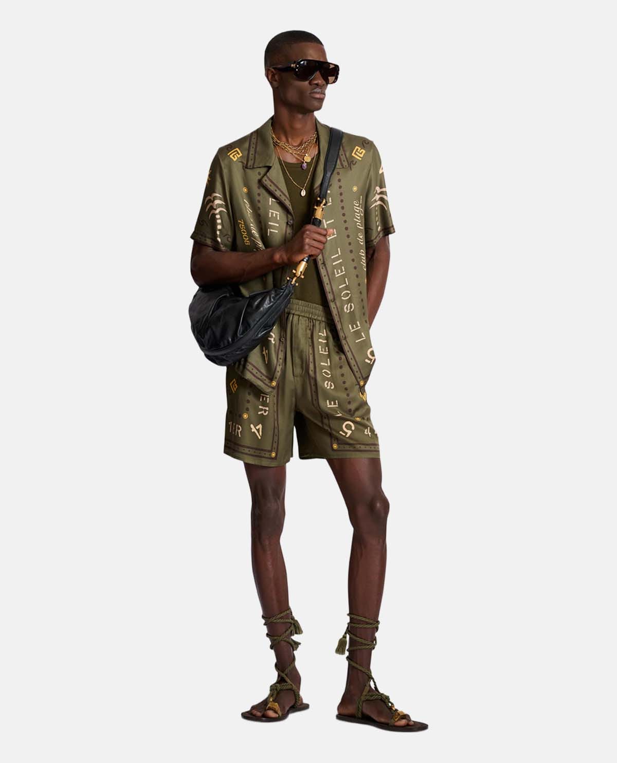 Áo sơ mi tay ngắn họa tiết Balmain Club