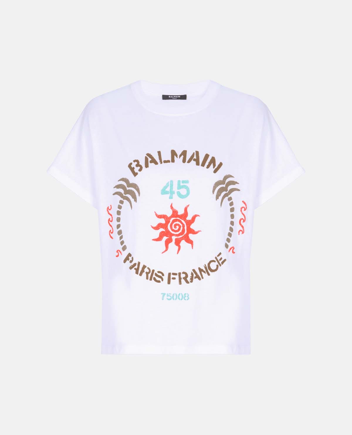Áo thun tay ngắn họa tiết Balmain Club