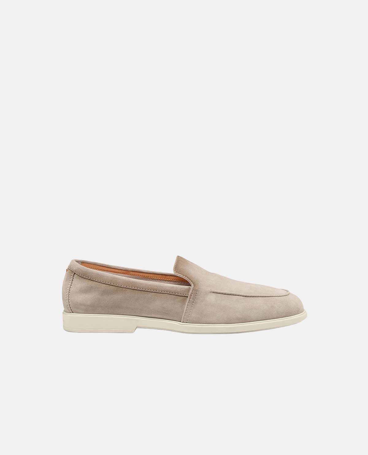 Giày loafer da lộn mũi tròn