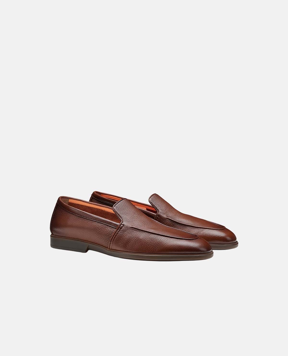 Giày loafer da mũi tròn