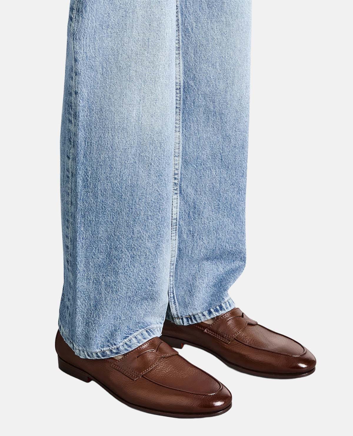 Giày penny loafer da Carlo