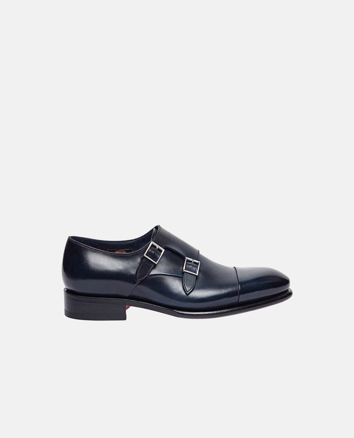 Giày monk strap da phối khóa đôi