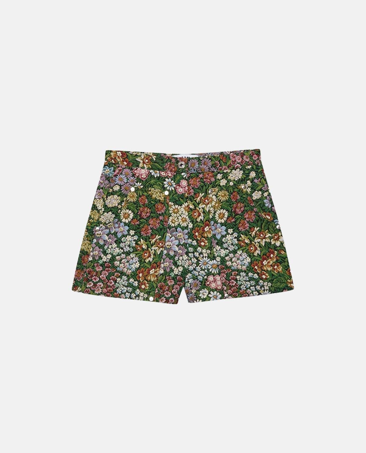 Quần short jacquard họa tiết hoa