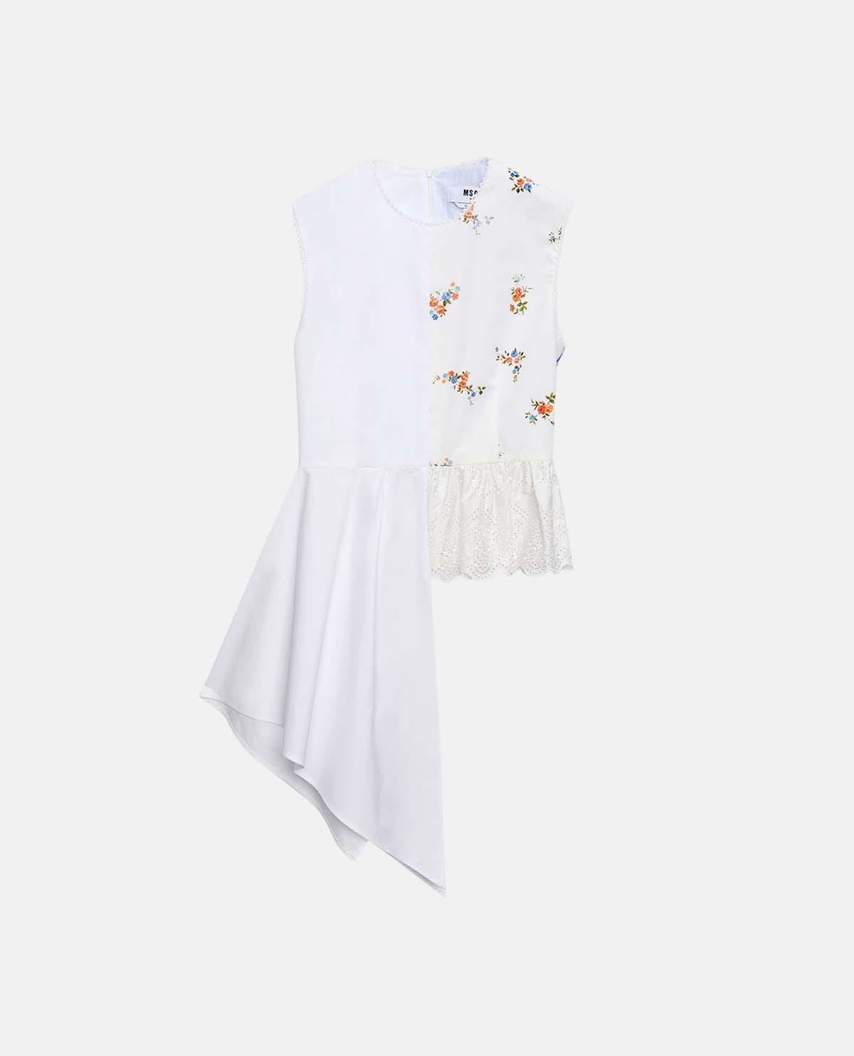 Áo peplum họa tiết patchwork