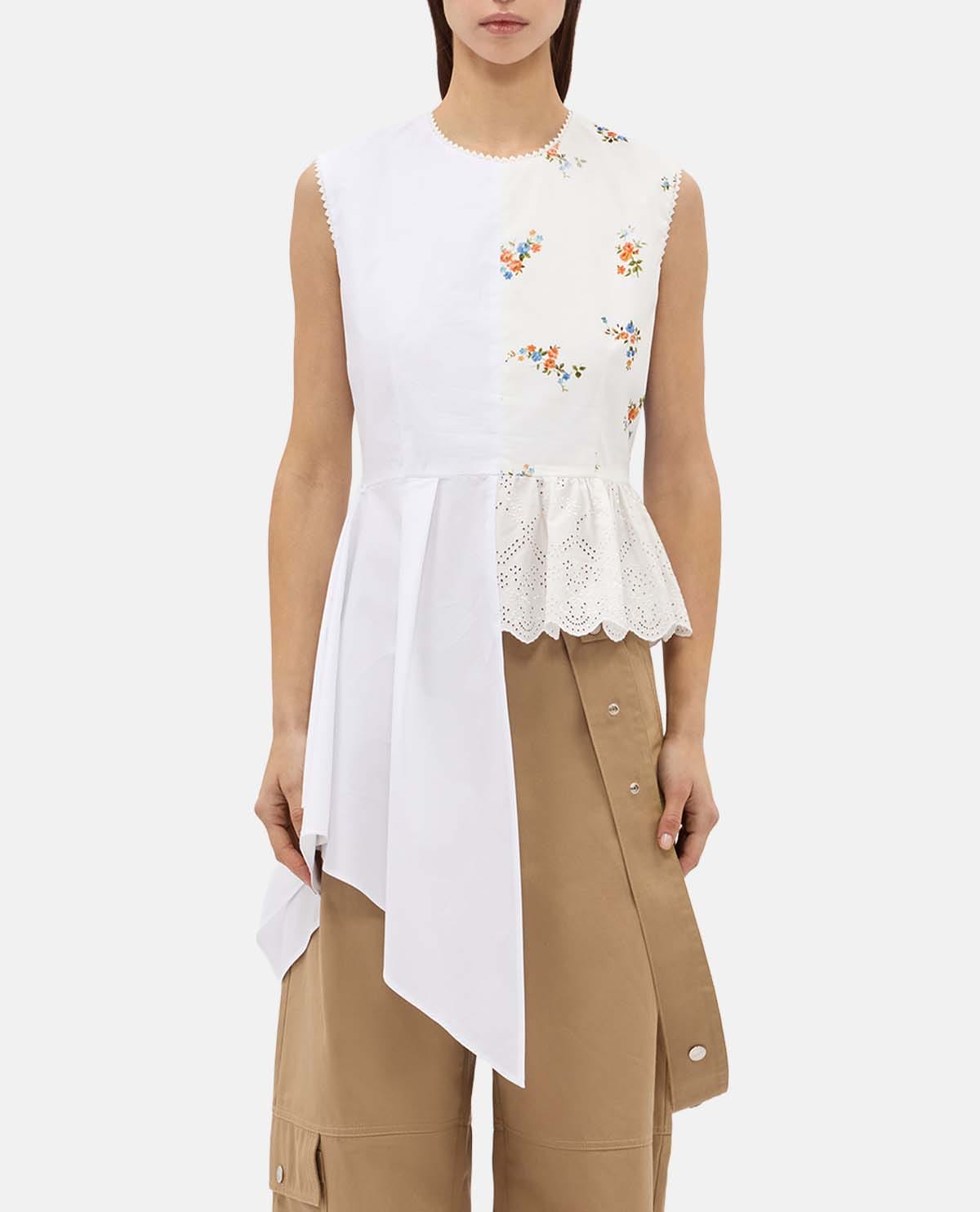 Áo peplum họa tiết patchwork