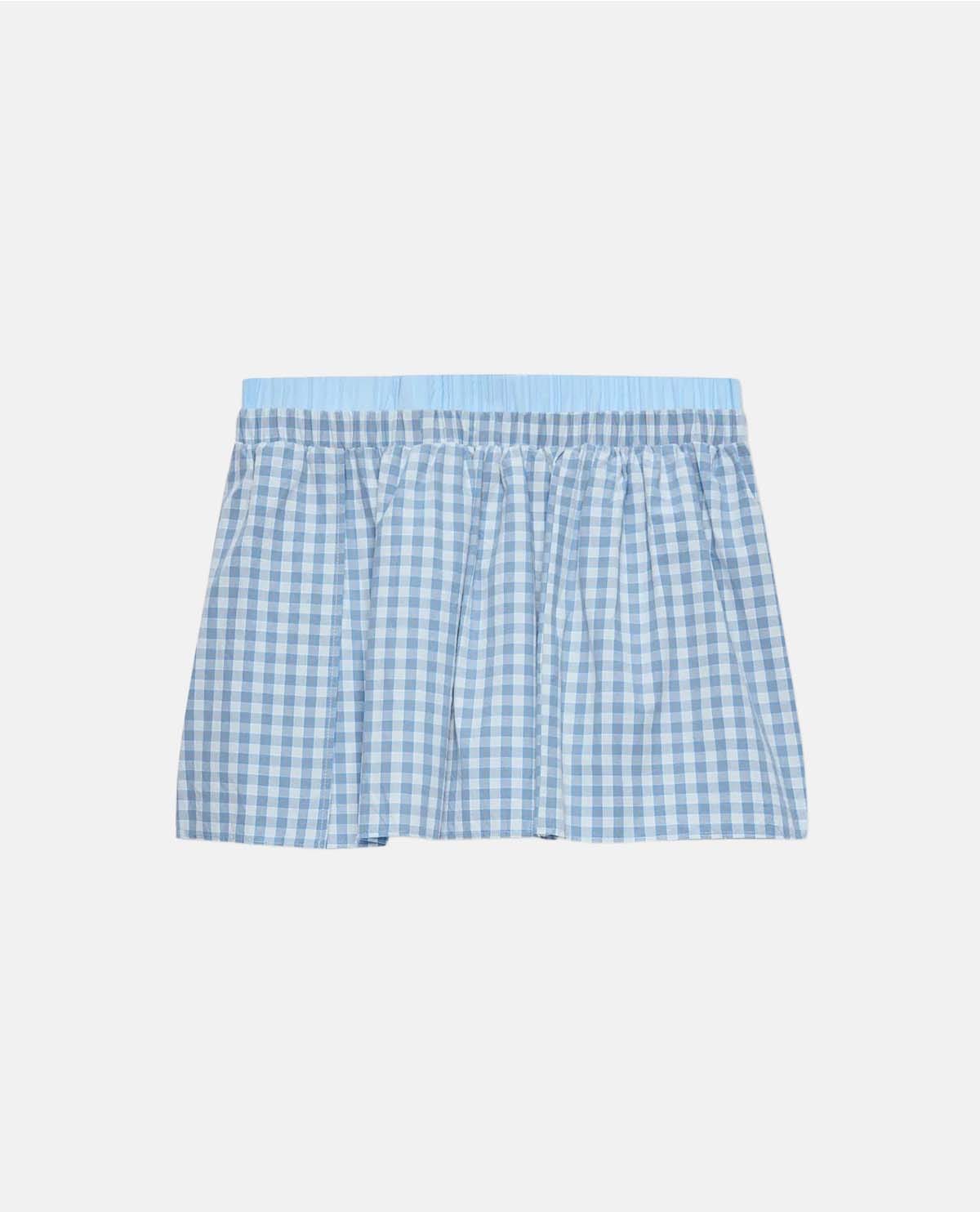 Quần short bermuda cotton họa tiết caro