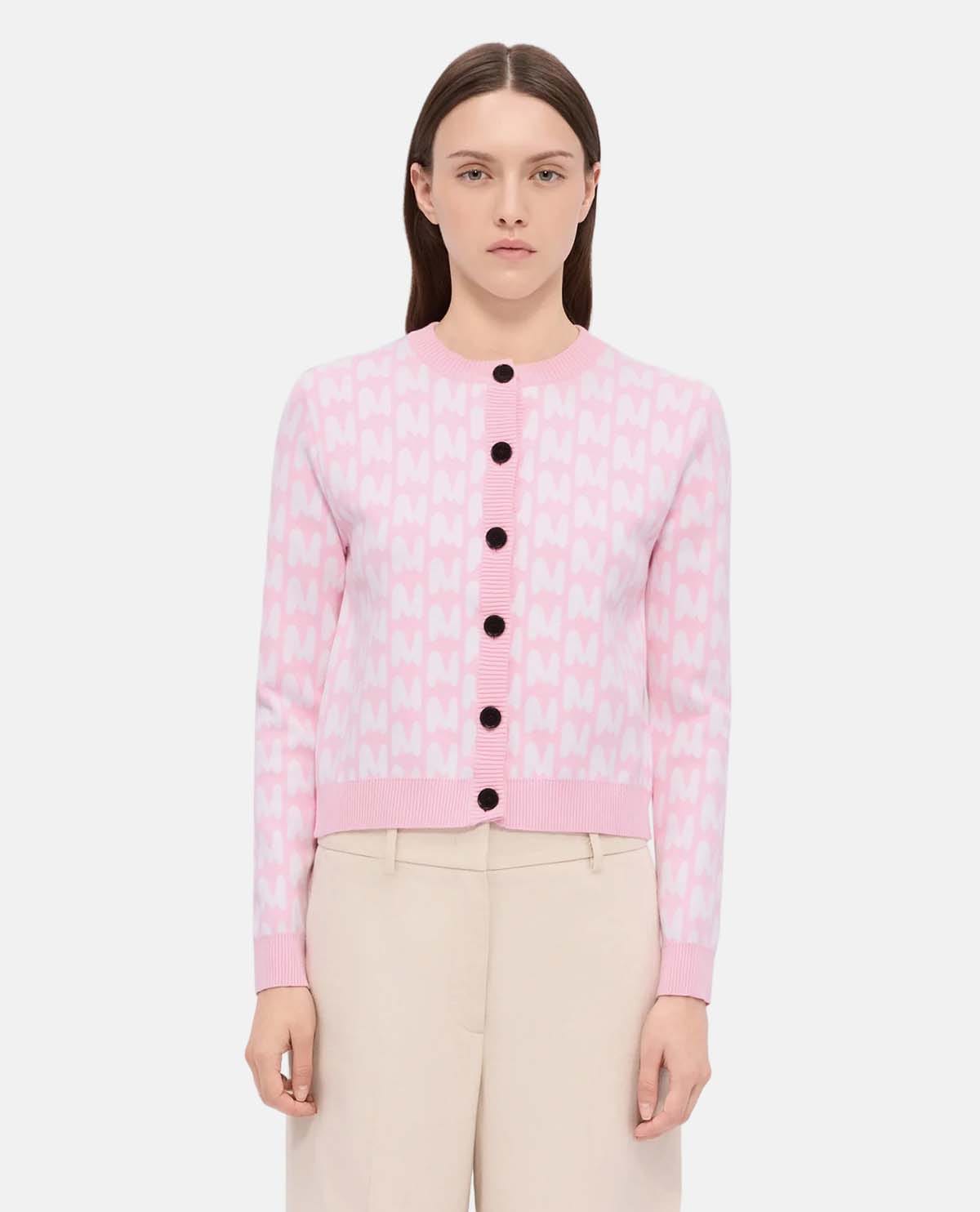 Áo cardigan tay dài họa tiết MWAVE jacquard