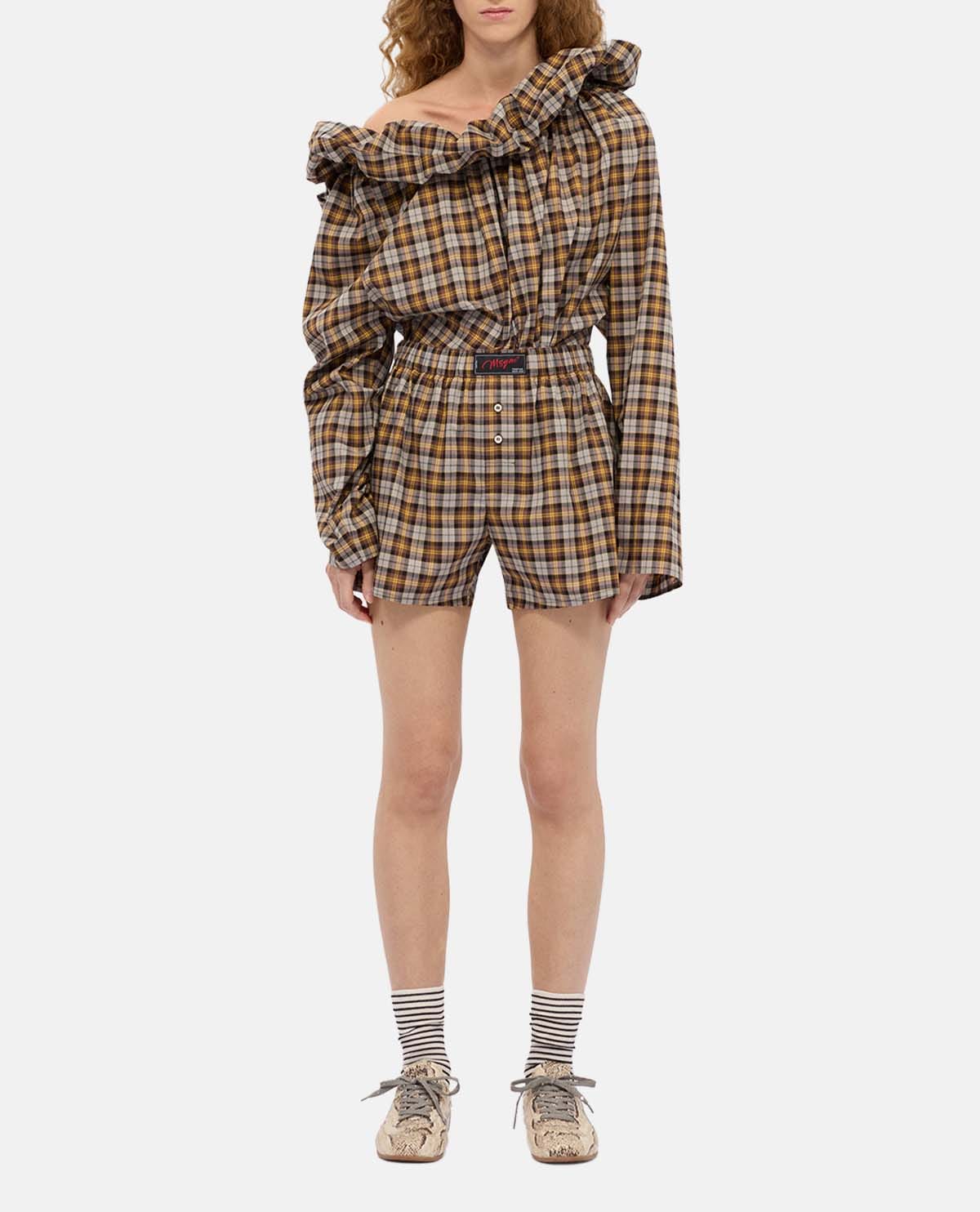 Quần short boxer kẻ caro