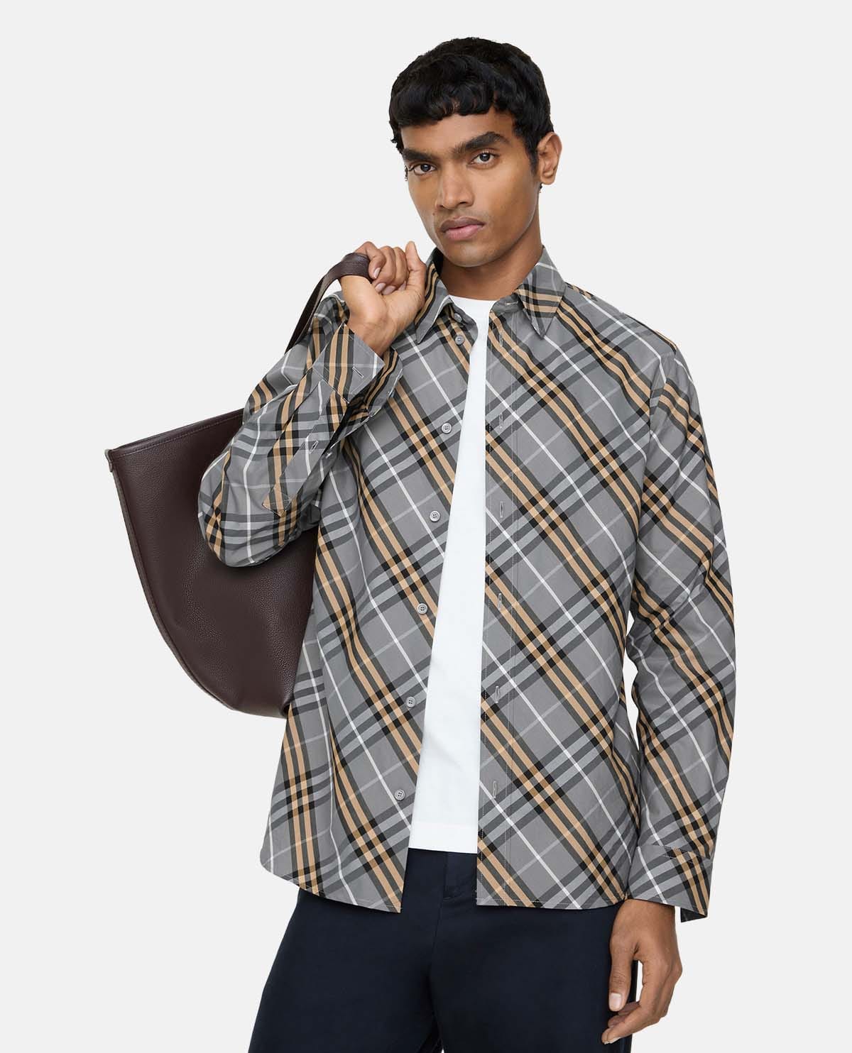 Áo sơ mi tay dài họa tiết Burberry Check