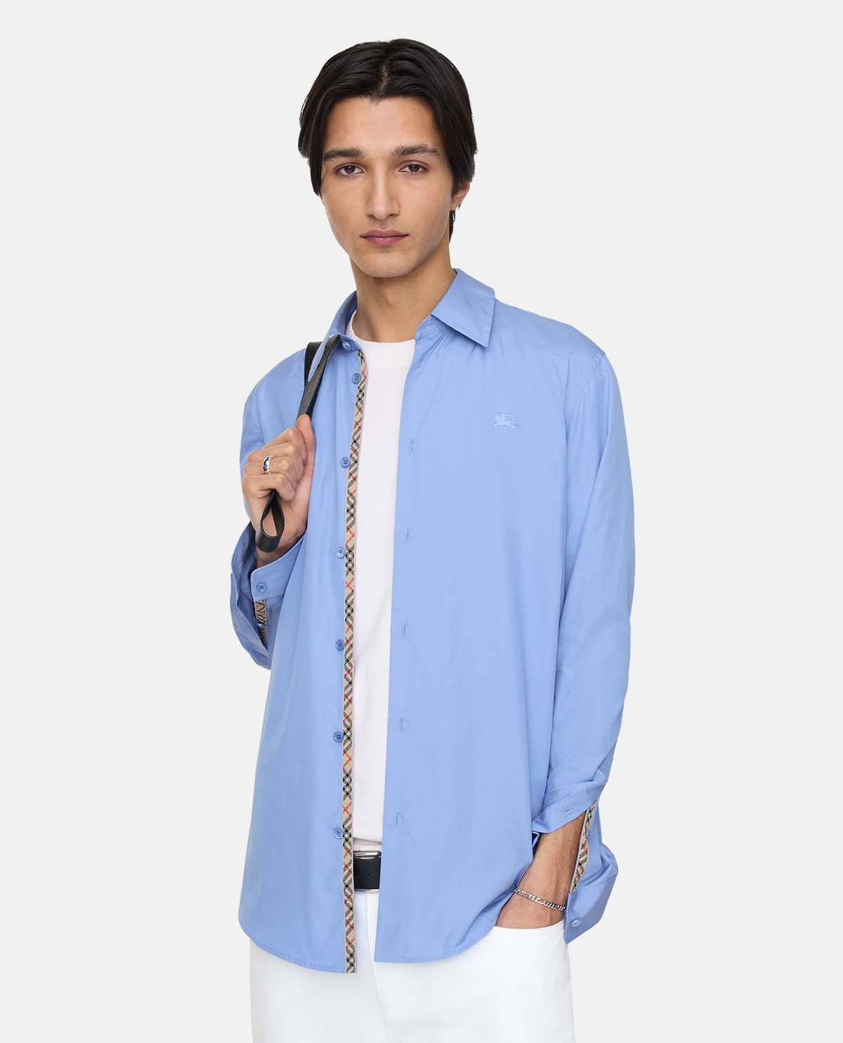 Áo sơ mi tay dài phối họa tiết Burberry Check