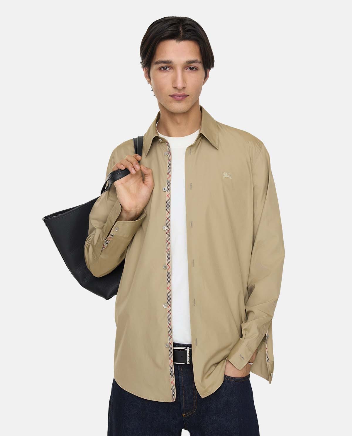 Áo sơ mi tay dài phối họa tiết Burberry Check