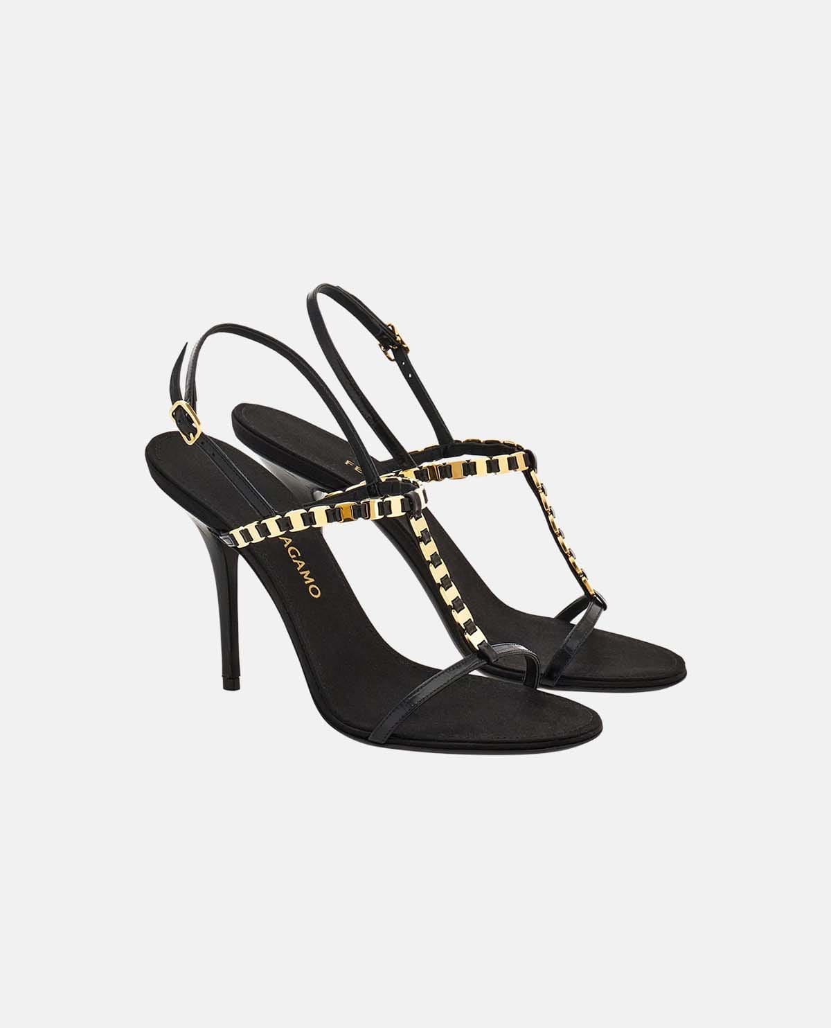 Giày sandal cao gót phối quai Vara-T