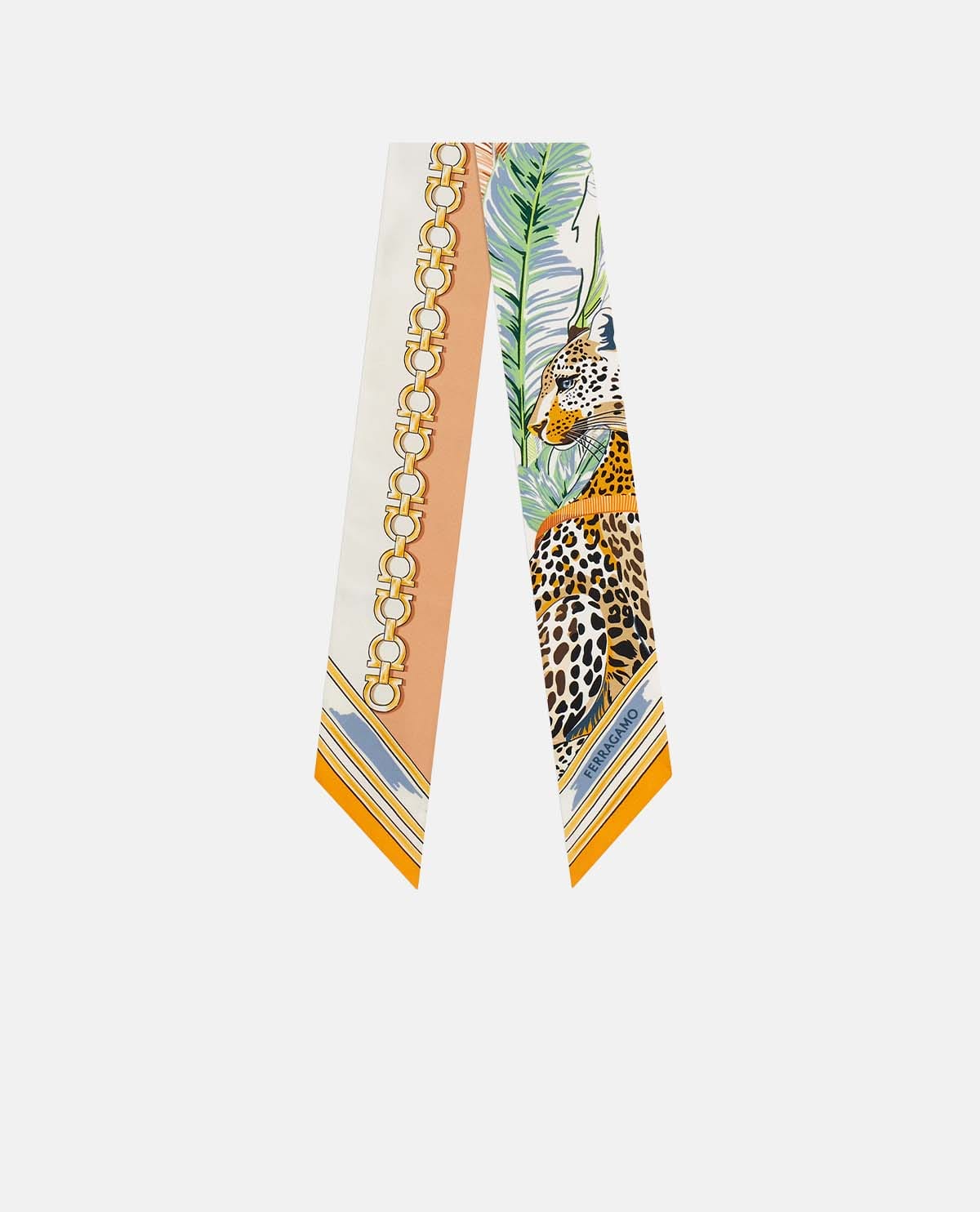 Khăn choàng lụa họa tiết Felini 140 x 7 cm