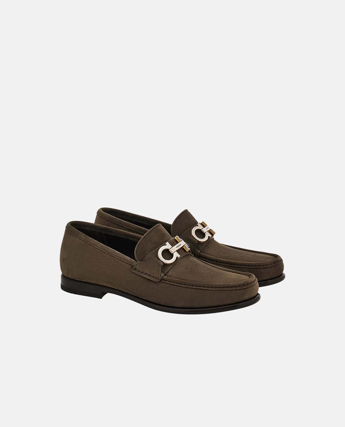 Giày loafer phối khóa Gancini