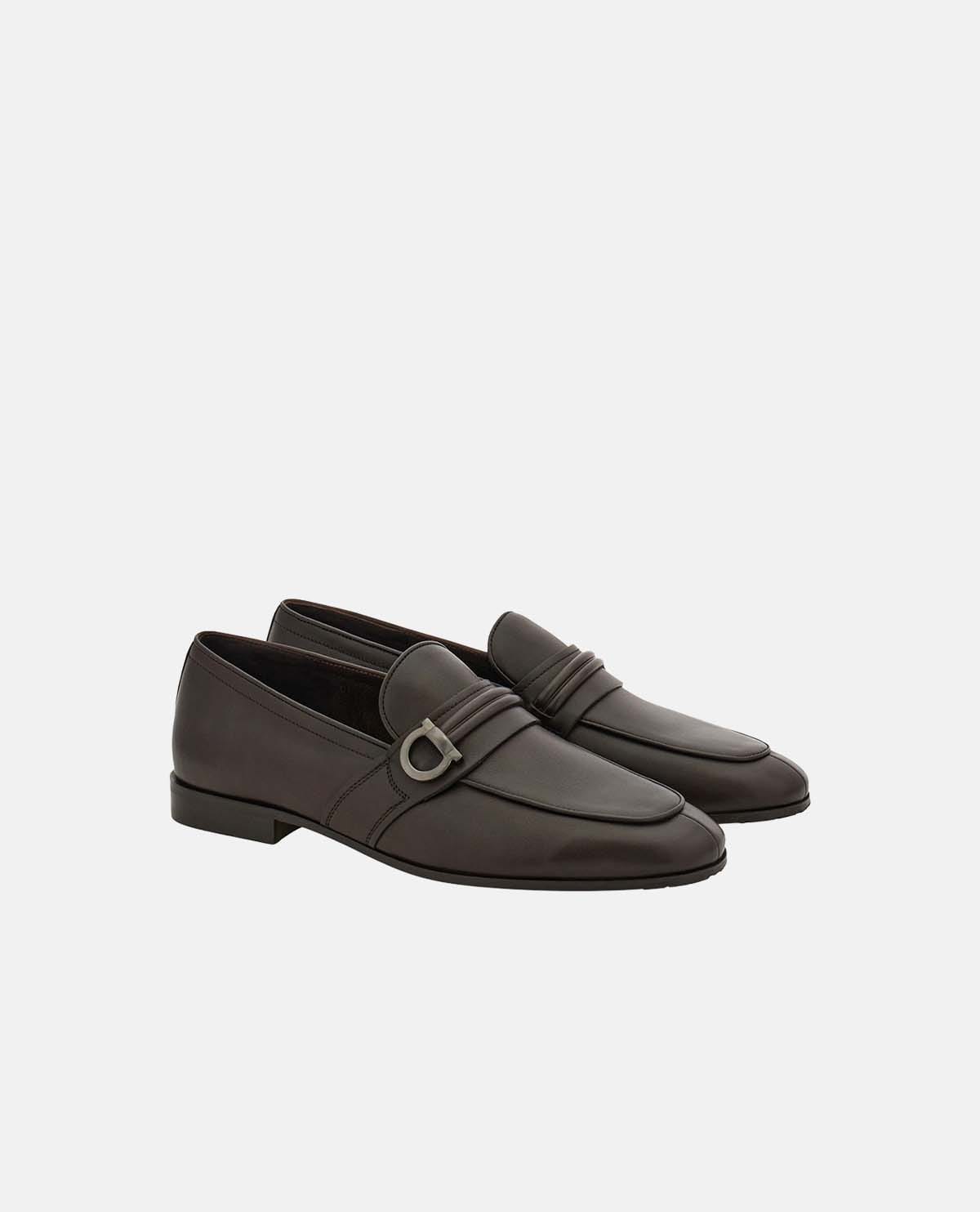 Giày moccasin phối quai Gancini