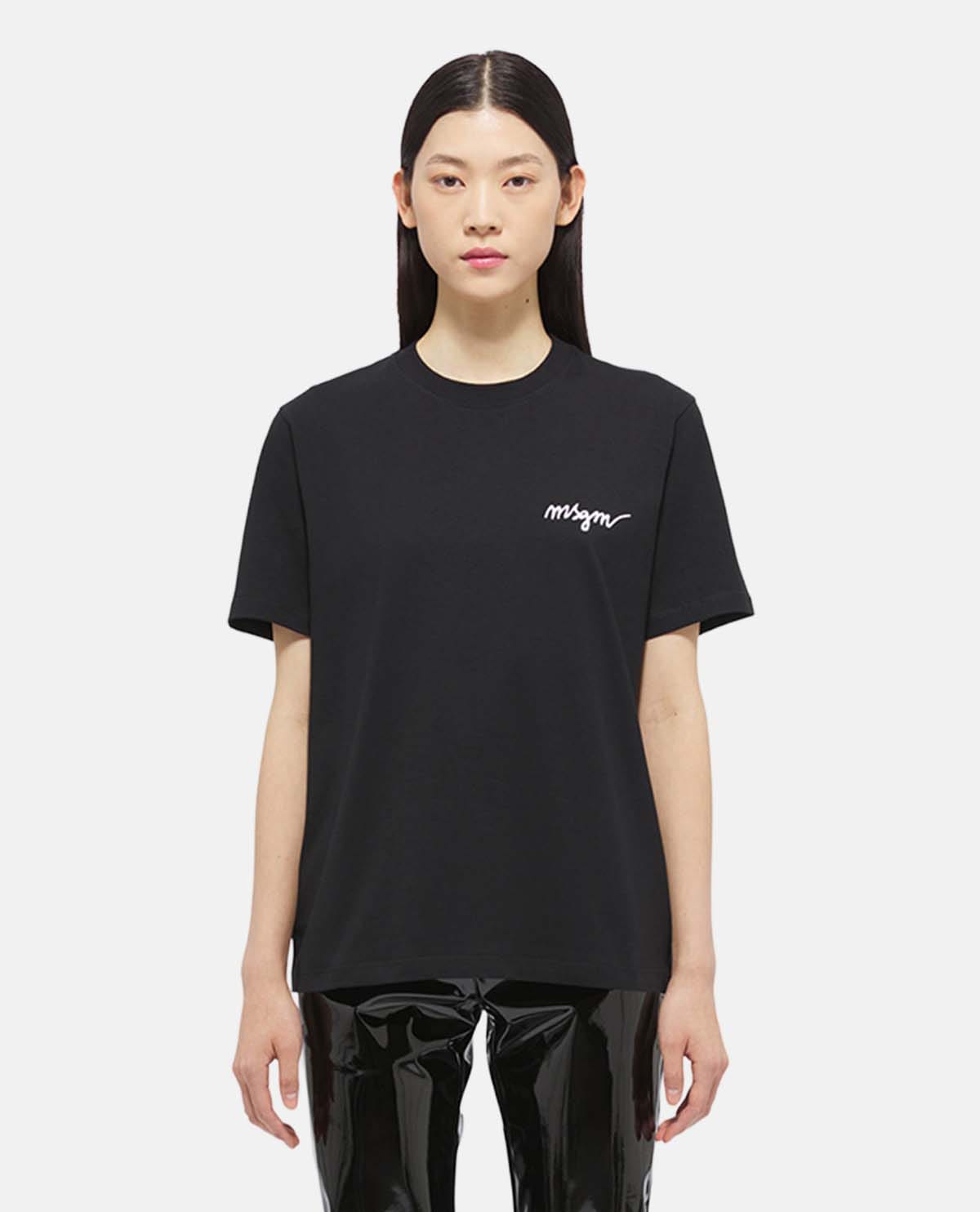 Áo thun cotton tay ngắn phối logo