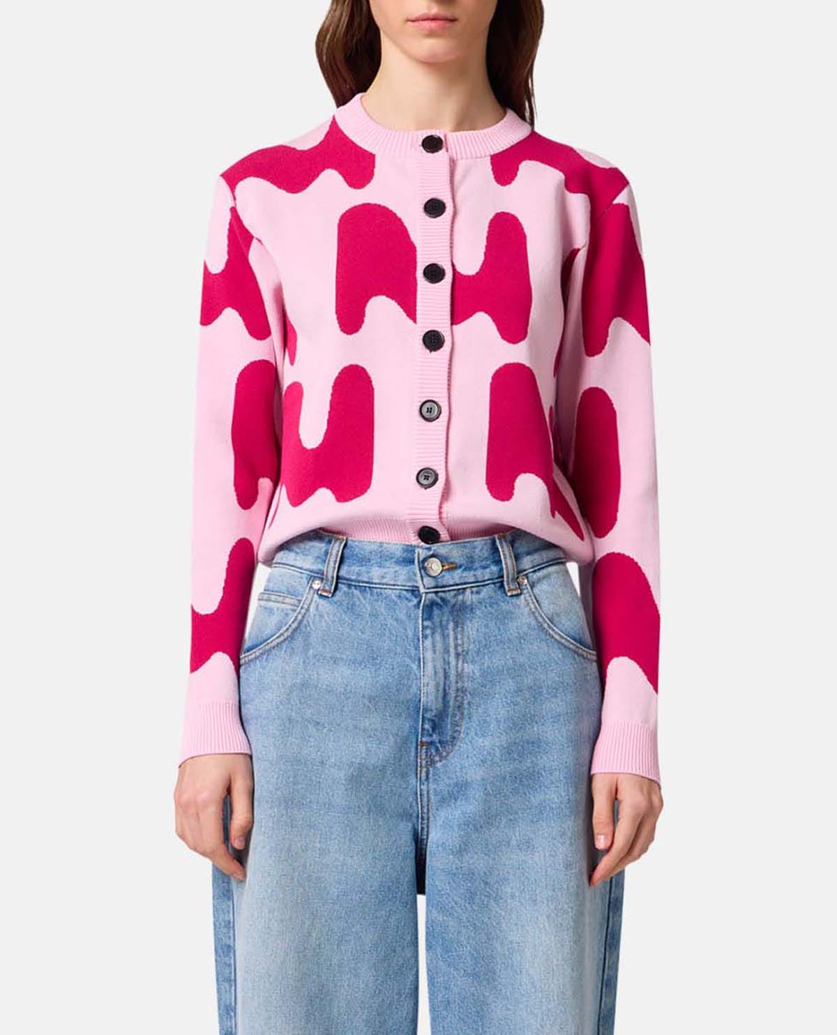 Áo cardigan dệt jacquard