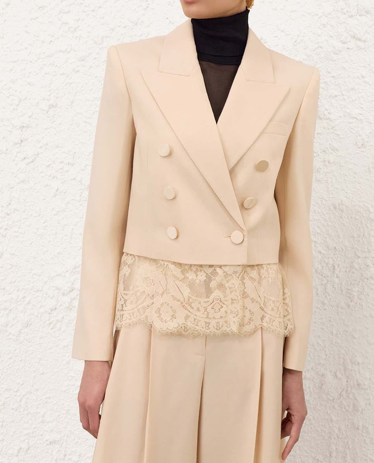 Áo blazer dáng lửng phối ren Valiant