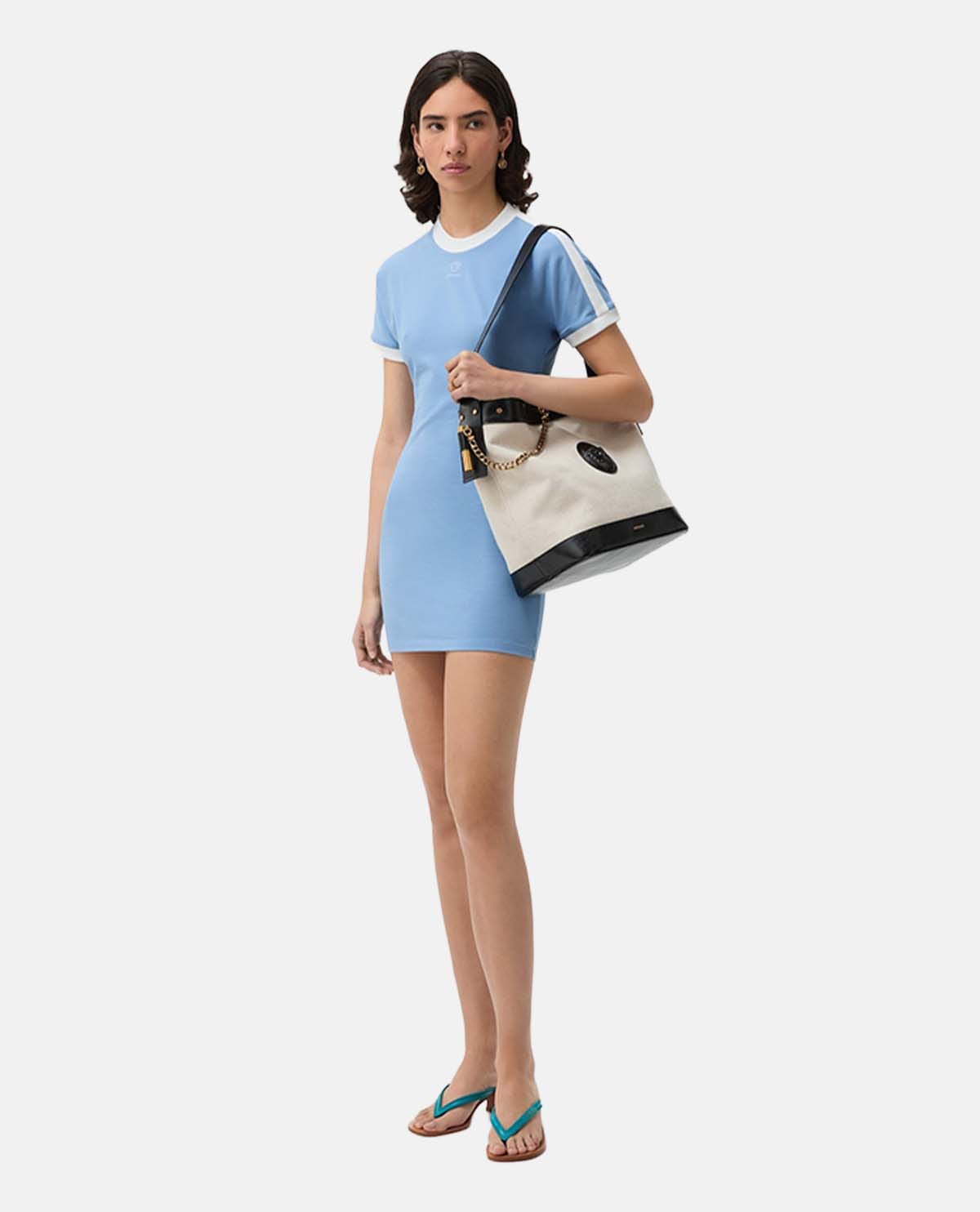 Đầm mini thun gân dáng ôm