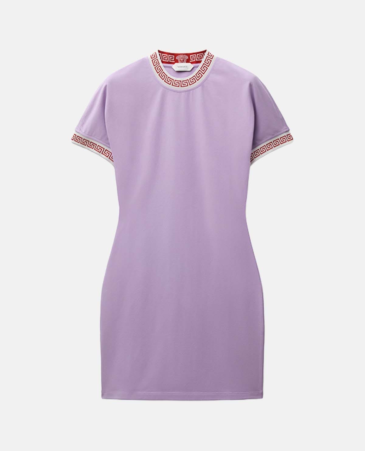 Đầm mini tay ngắn dệt jacquard