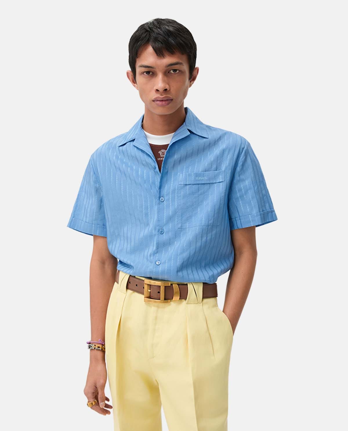 Áo sơ mi cotton lụa tay ngắn