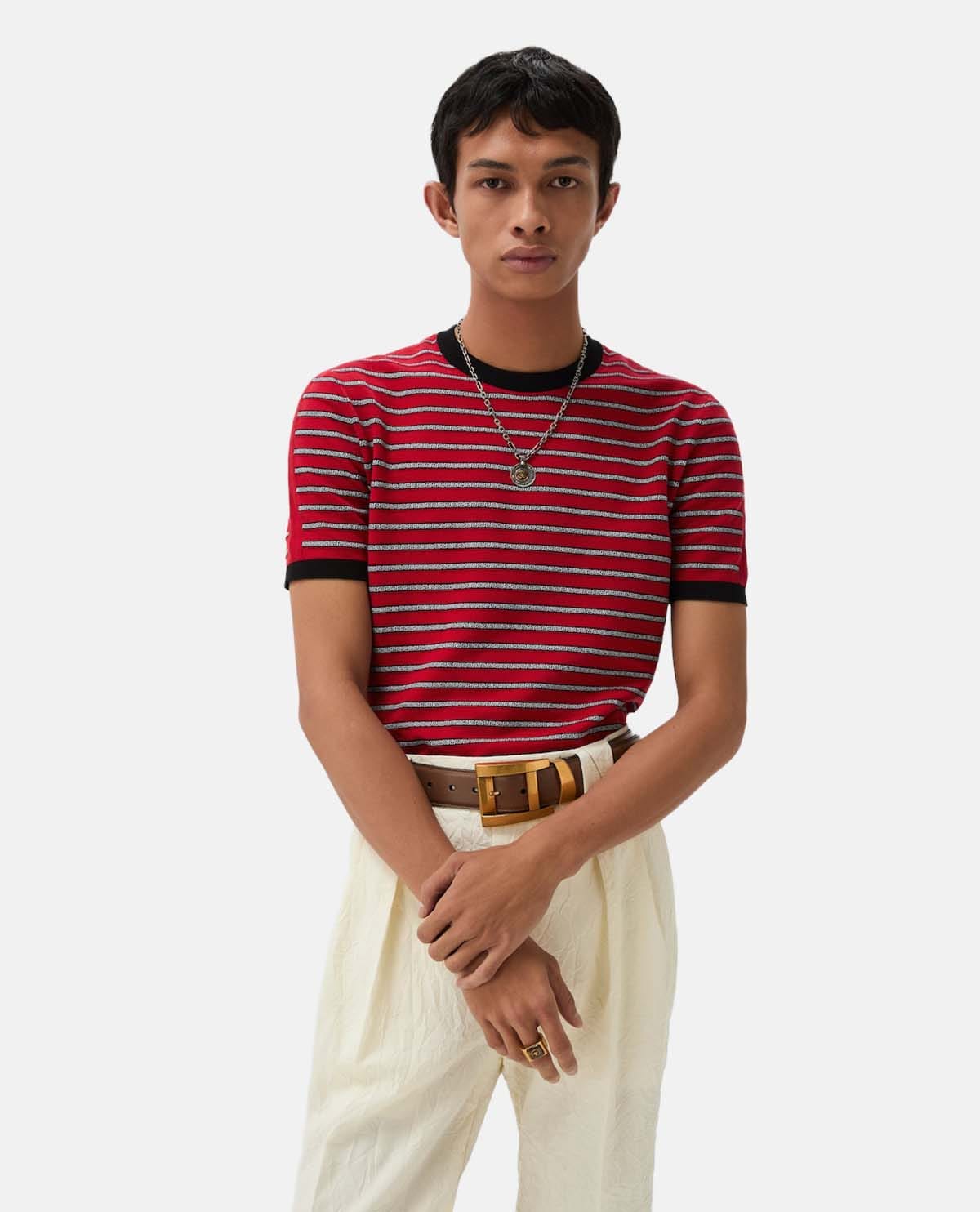 Áo thun cotton tay ngắn dệt kim
