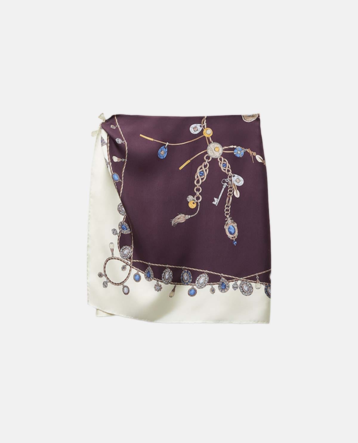 Chân váy lụa mini họa tiết Stolen Jewels