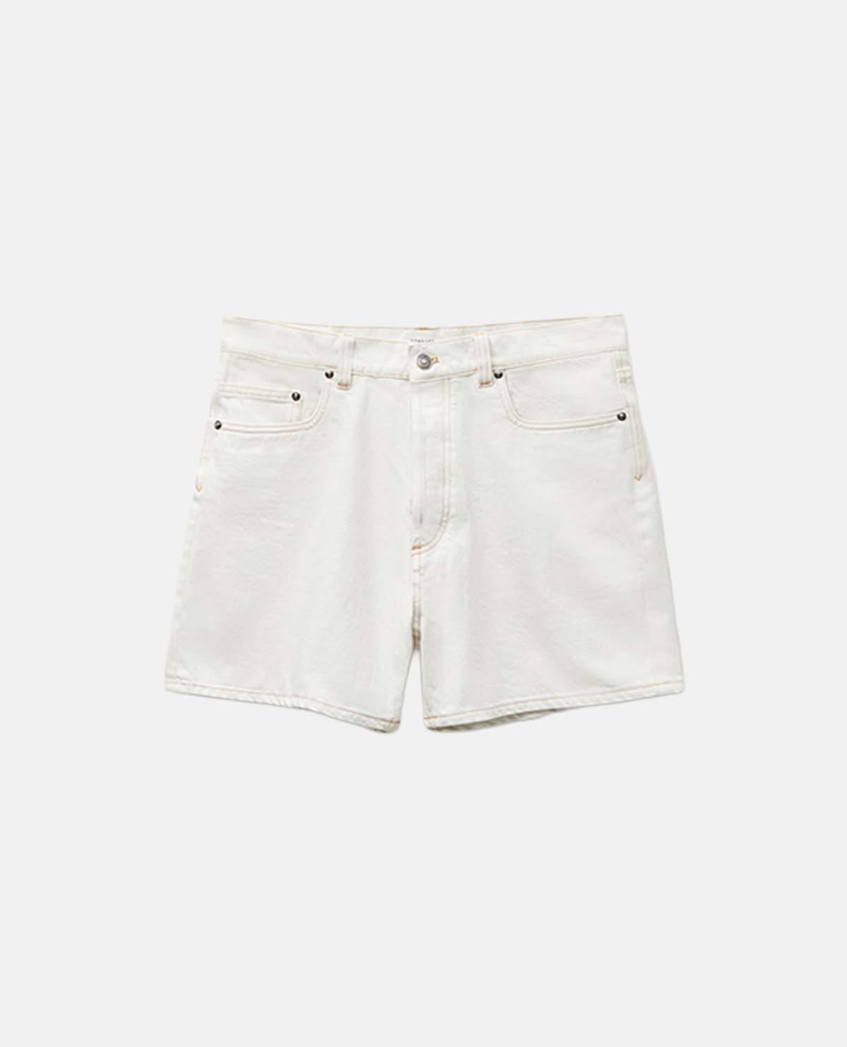 Quần short denim cạp cao