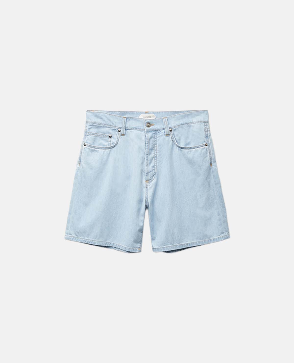 Quần short denim cạp cao