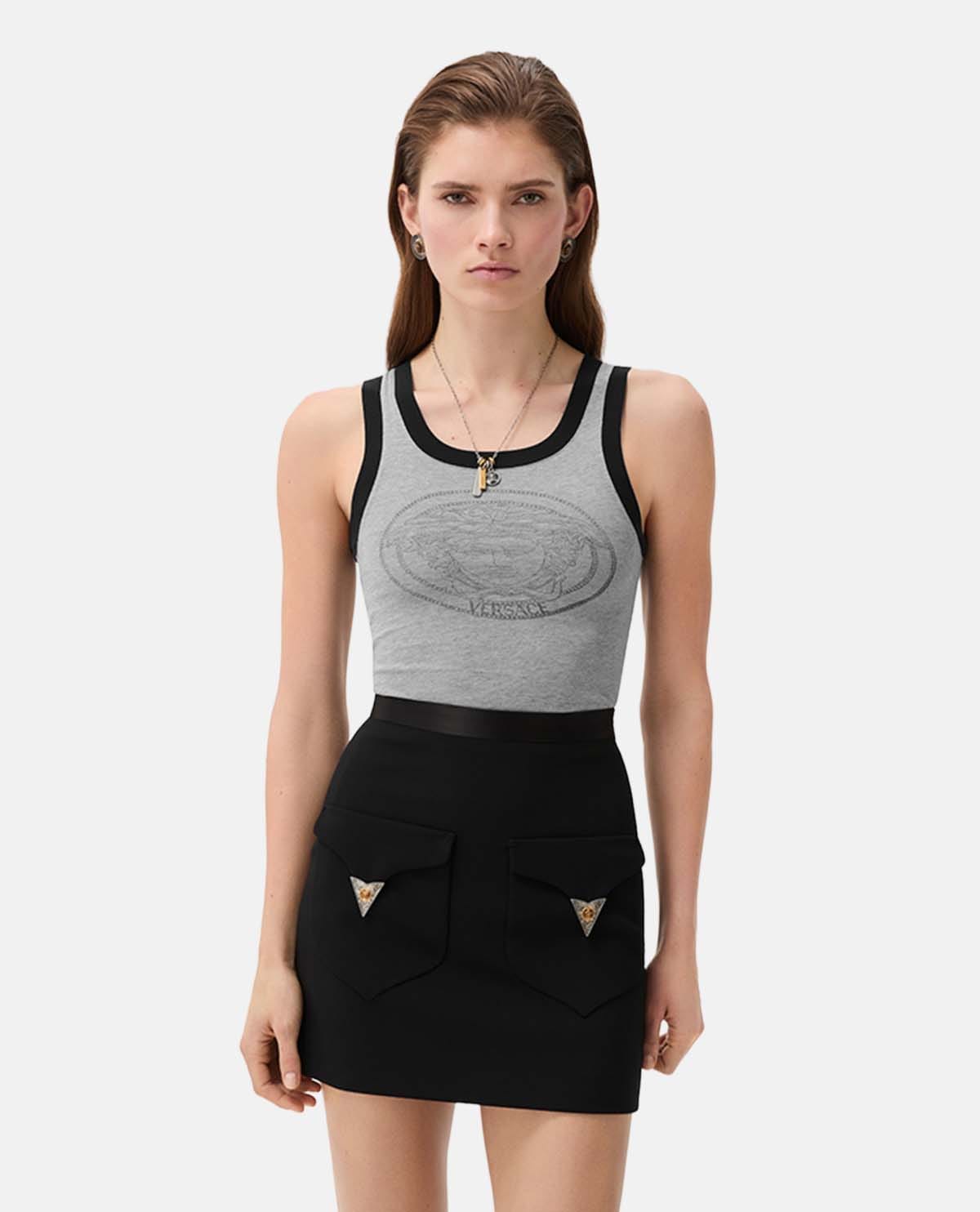 Áo ba lỗ cotton jersey in họa tiết