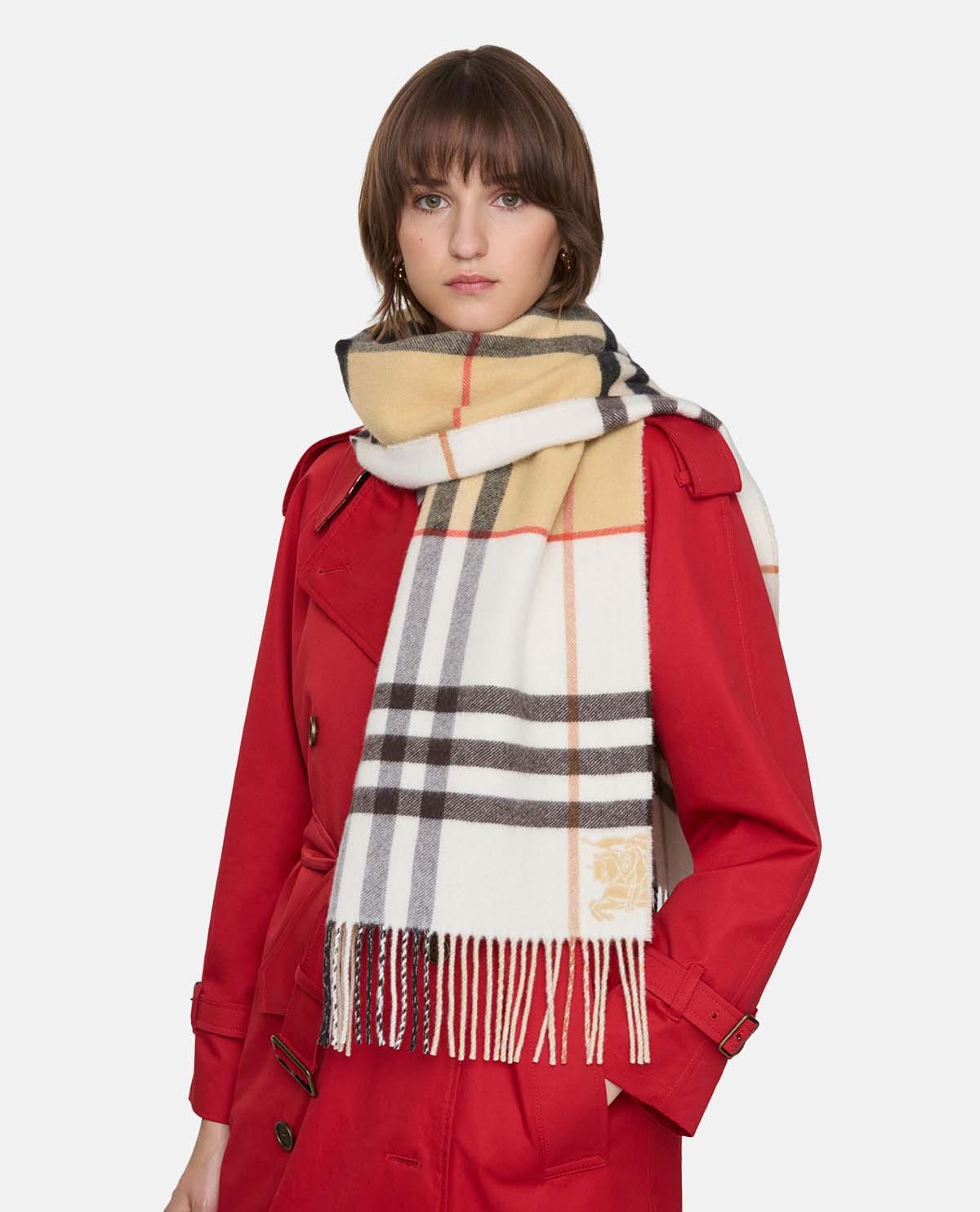 Khăn choàng cashmere họa tiết Burberry Check 168 x 30 cm