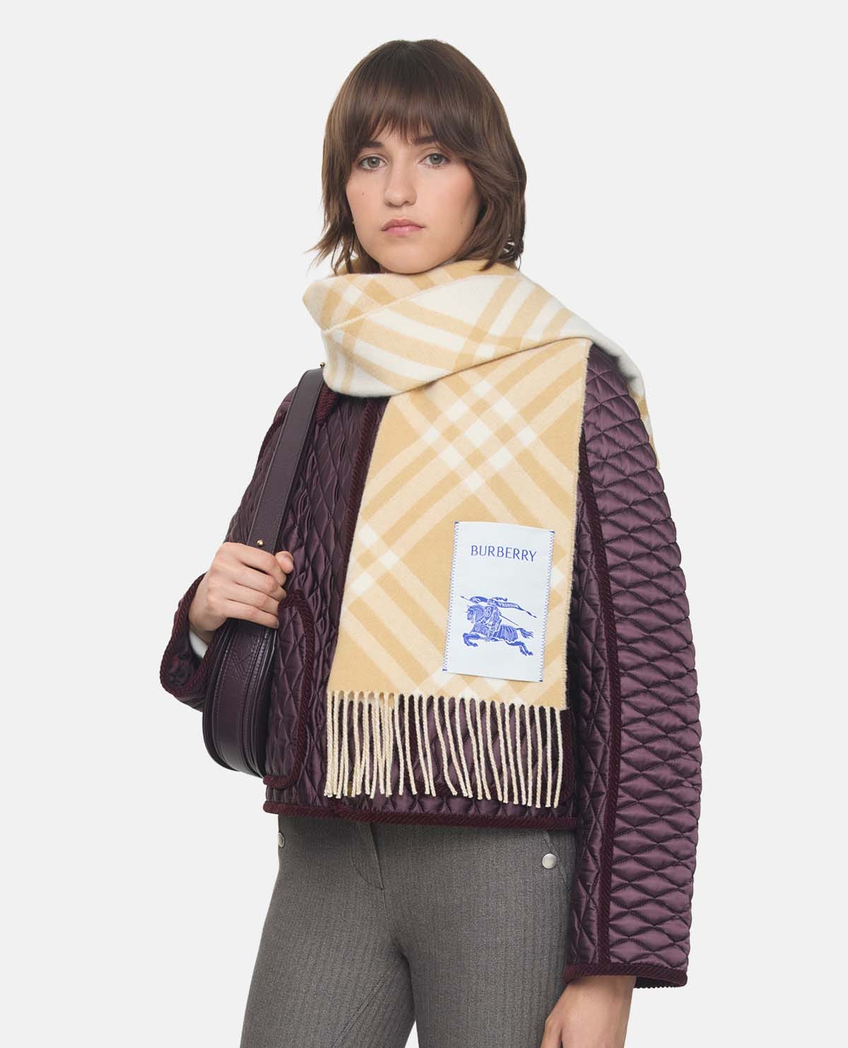 Khăn cashmere họa tiết Burberry Check 168 x 30 cm