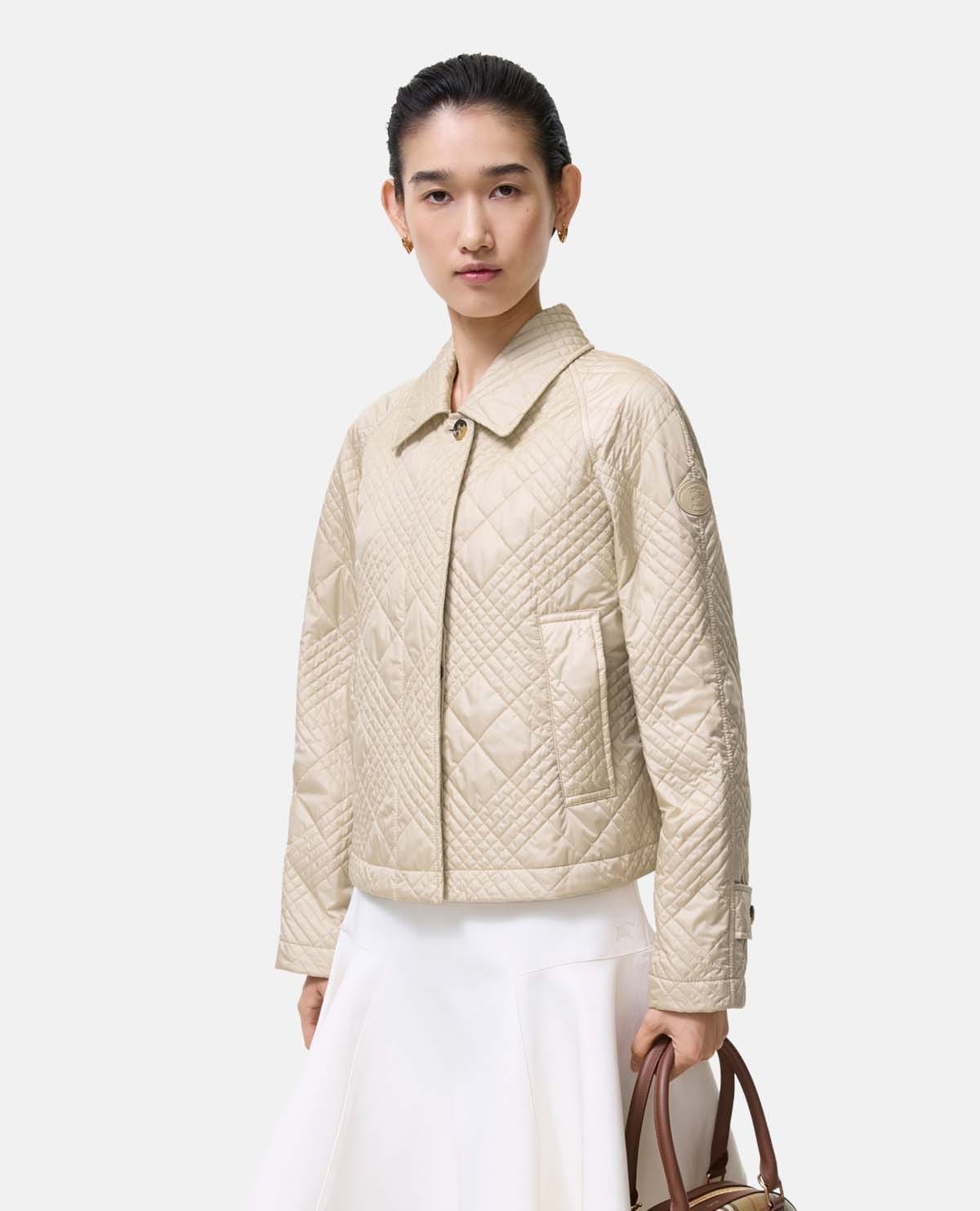 Áo khoác chần bông họa tiết Burberry Check